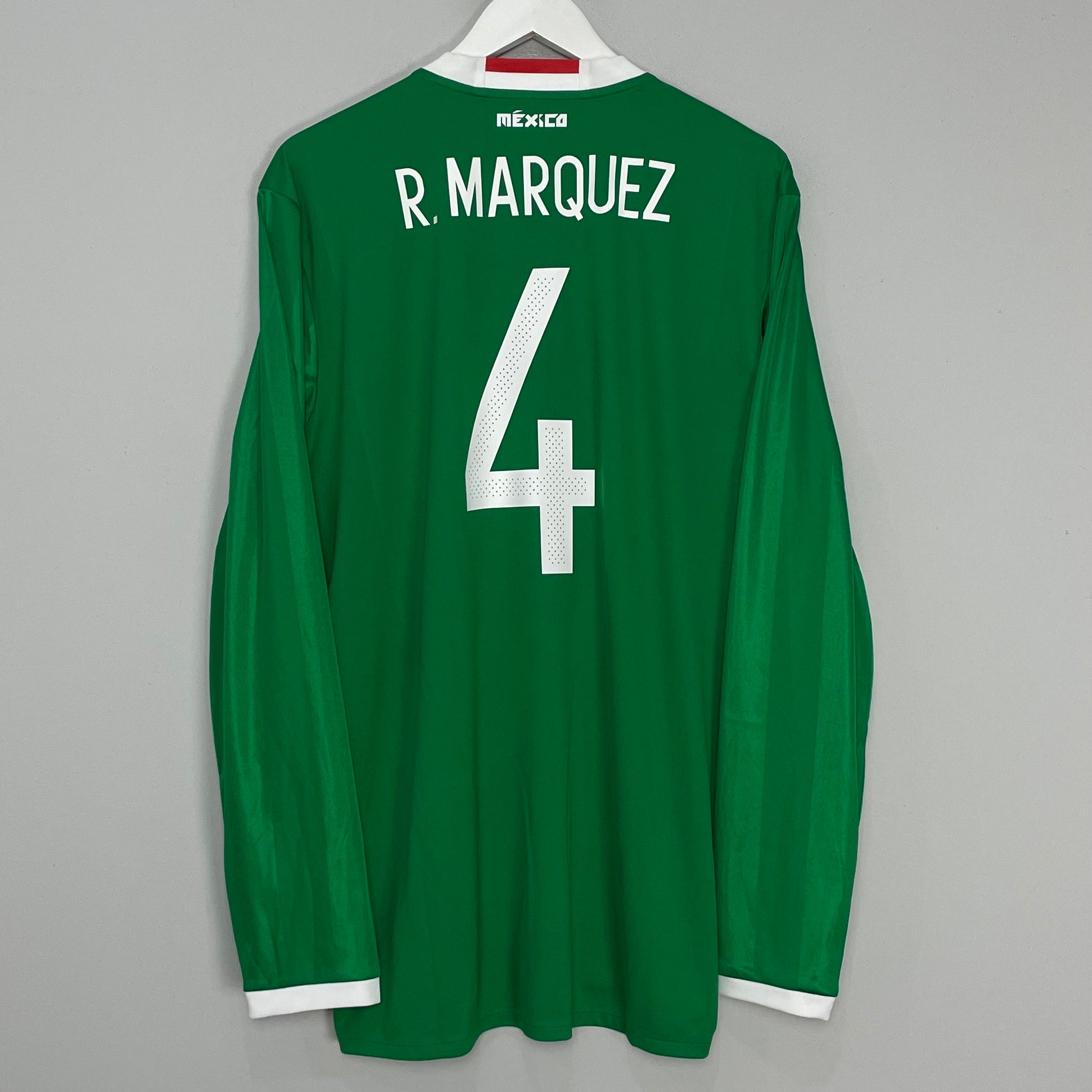 Shop 2016/17 MEXICO R.MARQUEZ #4 L/S HOME SHIRT (XL) ADIDAS, classic football shirts, vintage football shirts & retro soccer jerseys at Cult Kits