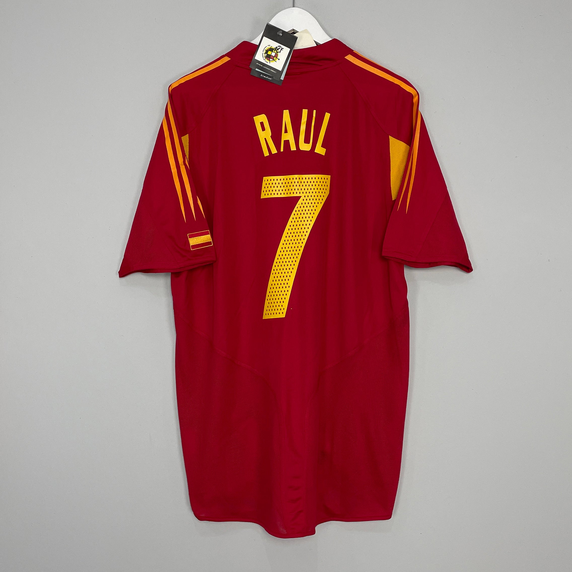 Shop 2004/06 SPAIN RAUL #20 *BNWT* HOME SHIRT (L) ADIDAS, classic football shirts, vintage football shirts & retro soccer jerseys at Cult Kits