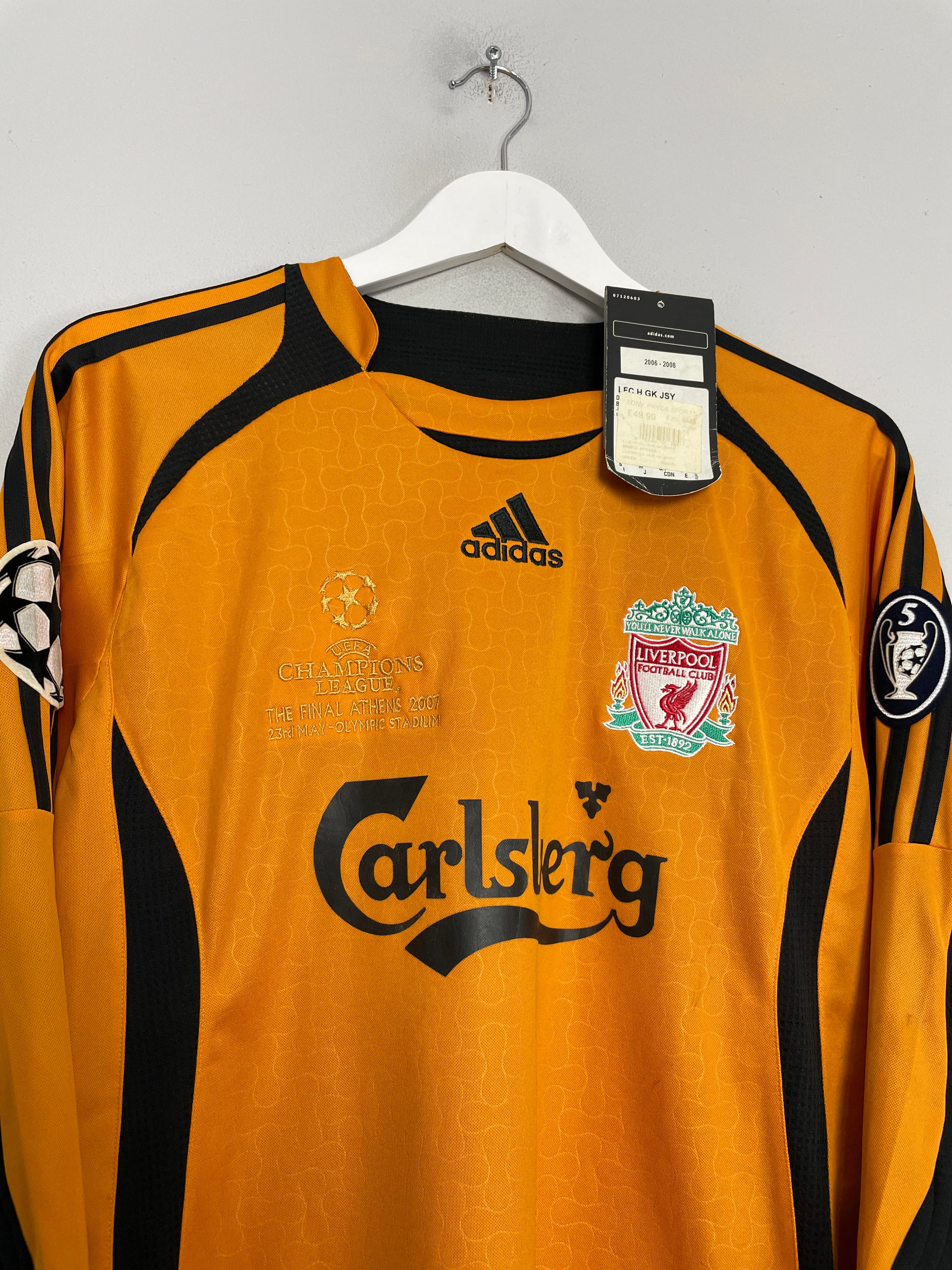 Shop 2006/07 LIVERPOOL REINA #25 *BNWT* C/L FINAL GK SHIRT (S) ADIDAS, classic football shirts, vintage football shirts & retro soccer jerseys at Cult Kits