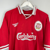Shop 1996/98 LIVERPOOL FOWLER #9 HOME SHIRT (XL) REEBOK, classic football shirts, vintage football shirts & retro soccer jerseys at Cult Kits