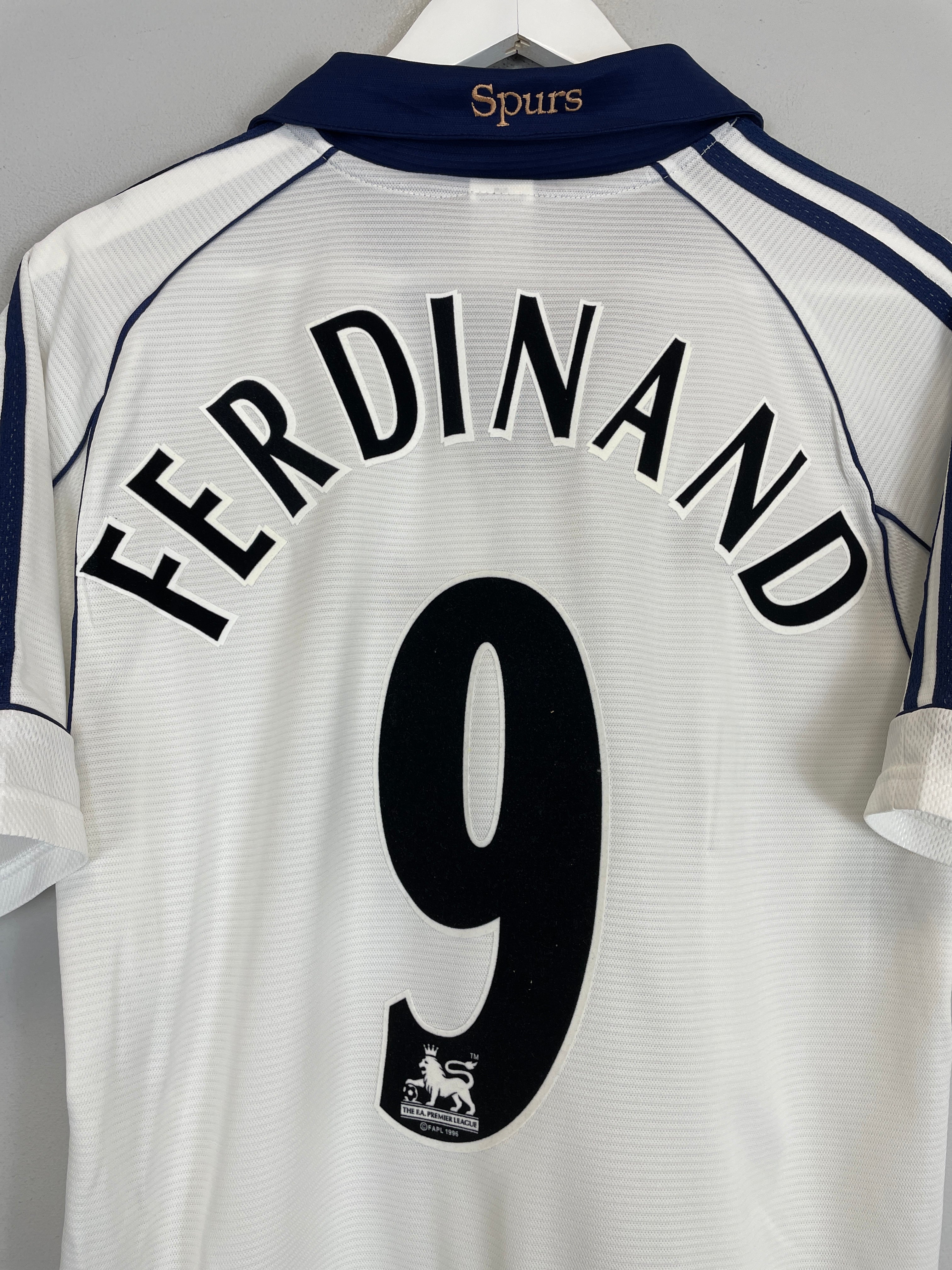 Shop 1999/01 TOTTENHAM FERDINAND #9 HOME SHIRT (S) ADIDAS, classic football shirts, vintage football shirts & retro soccer jerseys at Cult Kits