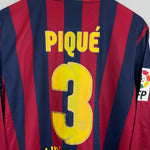 Shop 2013/14 BARCELONA PIQUE #3 L/S HOME SHIRT (L) NIKE, classic football shirts, vintage football shirts & retro soccer jerseys at Cult Kits