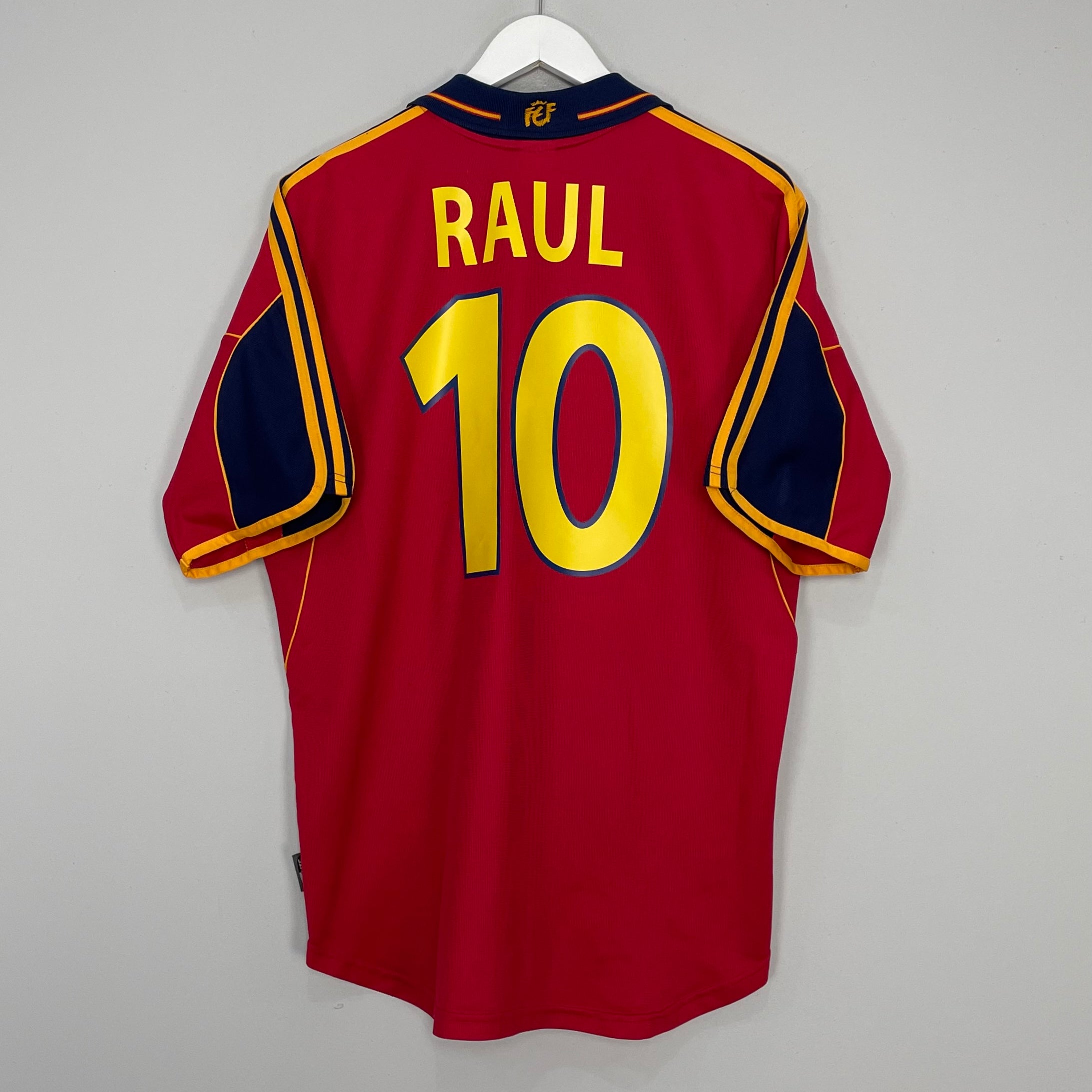 Shop 1999/01 SPAIN RAUL #10 HOME SHIRT (L) ADIDAS, classic football shirts, vintage football shirts & retro soccer jerseys at Cult Kits