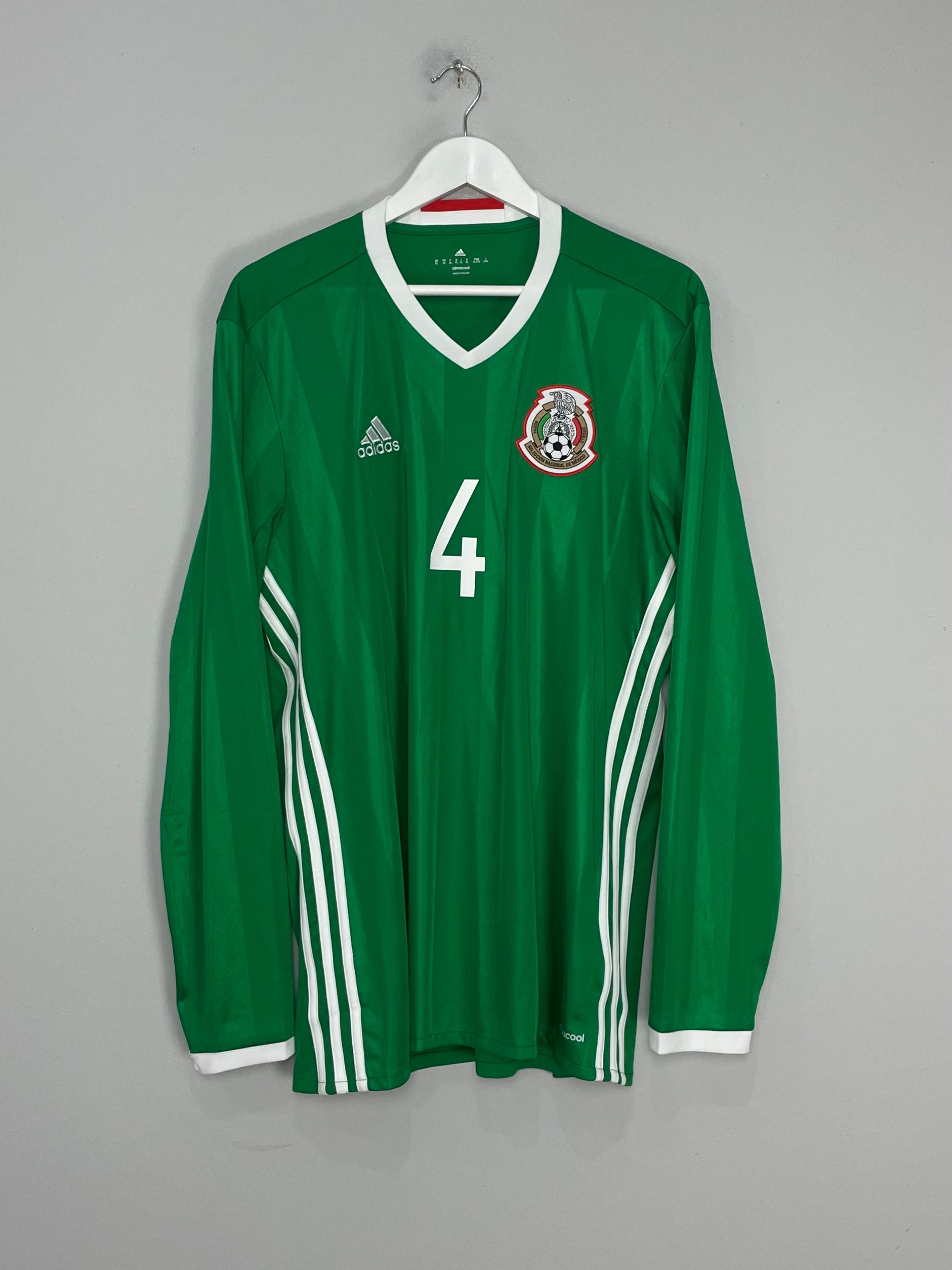 Shop 2016/17 MEXICO R.MARQUEZ #4 L/S HOME SHIRT (XL) ADIDAS, classic football shirts, vintage football shirts & retro soccer jerseys at Cult Kits