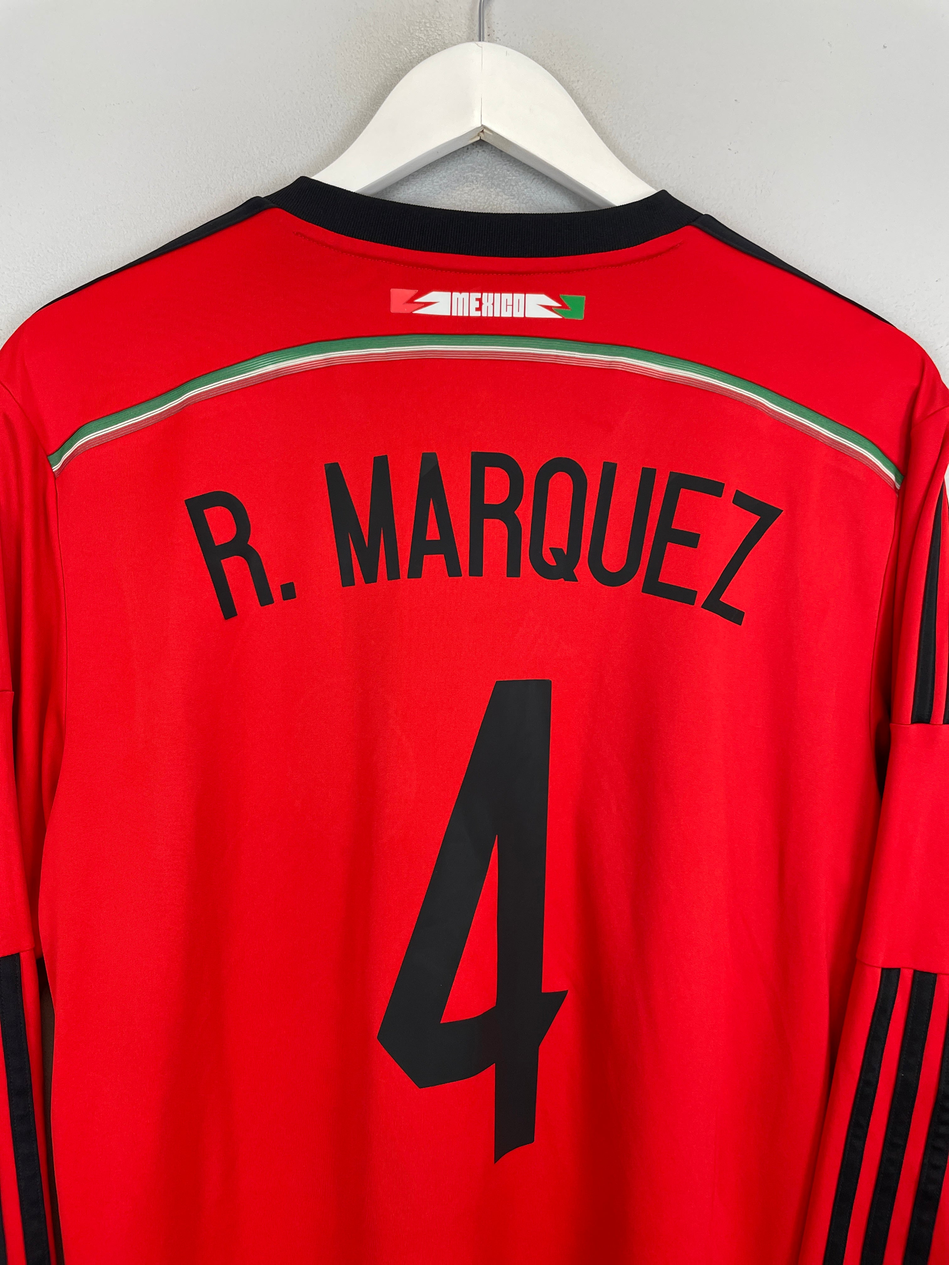 Shop 2014/15 MEXICO R.MARQUEZ #4 L/S AWAY SHIRT (L) ADIDAS, classic football shirts, vintage football shirts & retro soccer jerseys at Cult Kits