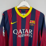 Shop 2013/14 BARCELONA PIQUE #3 L/S HOME SHIRT (L) NIKE, classic football shirts, vintage football shirts & retro soccer jerseys at Cult Kits