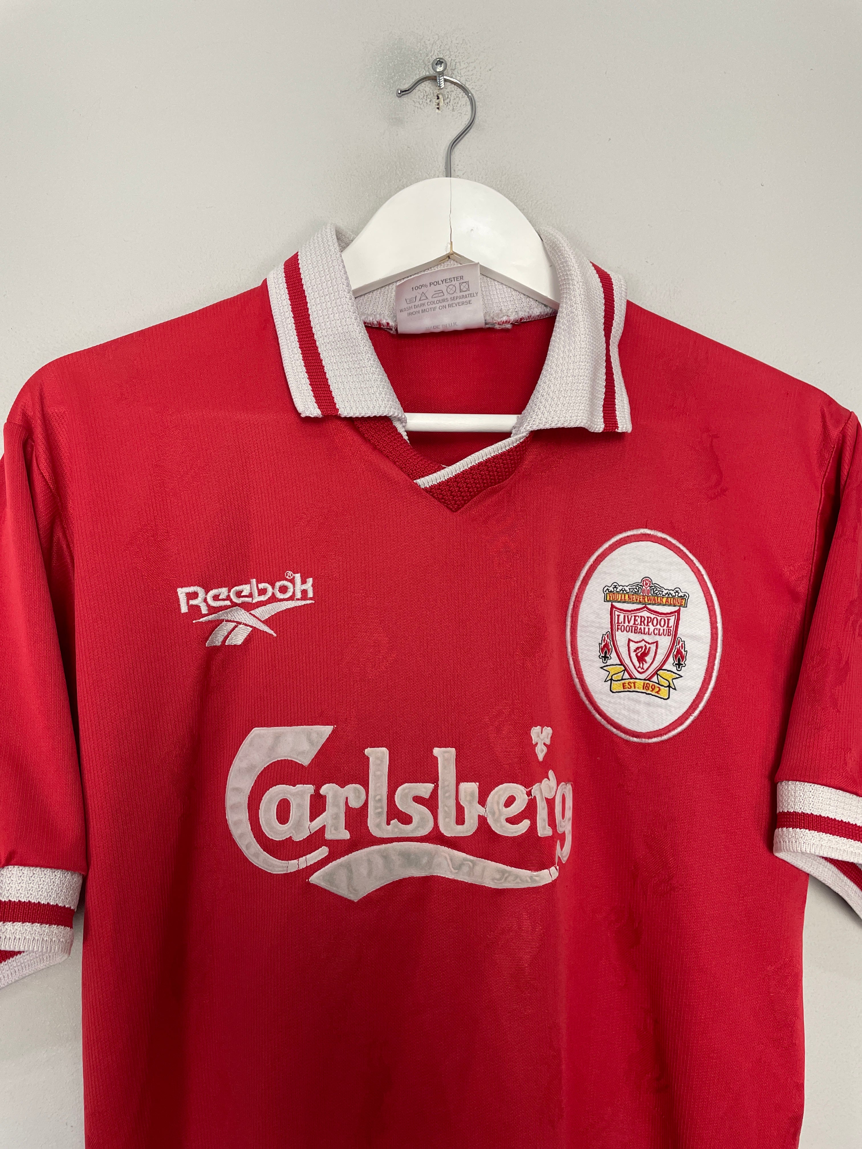 Shop 1996/98 LIVERPOOL HOME SHIRT (S) REEBOK, classic football shirts, vintage football shirts & retro soccer jerseys at Cult Kits