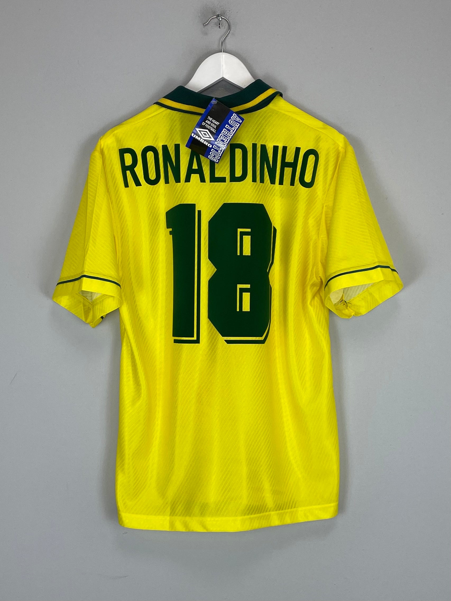 1994/95 BRAZIL RONALDINHO #18 *BNWT* HOME SHIRT (M) UMBRO