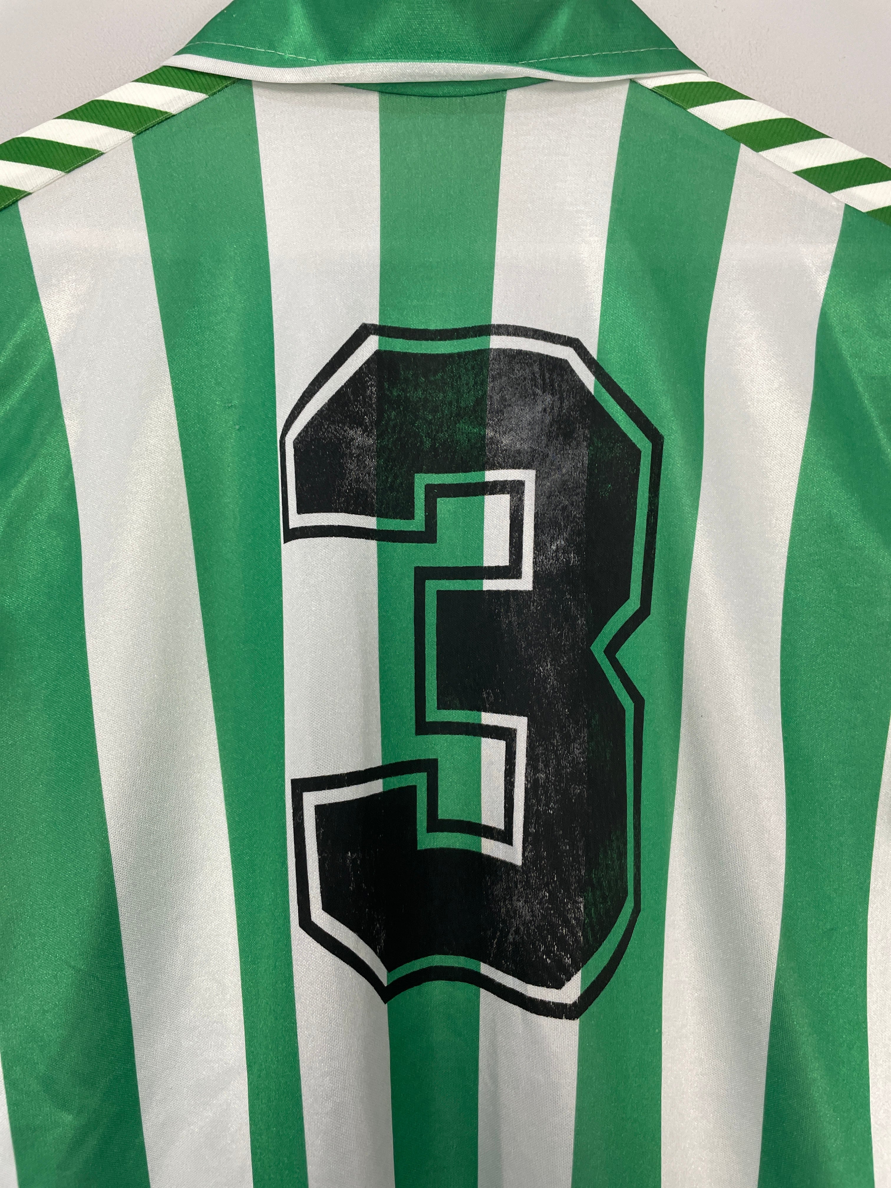 Shop 1988/90 REAL BETIS #3 HOME SHIRT (L) HUMMEL, classic football shirts, vintage football shirts & retro soccer jerseys at Cult Kits