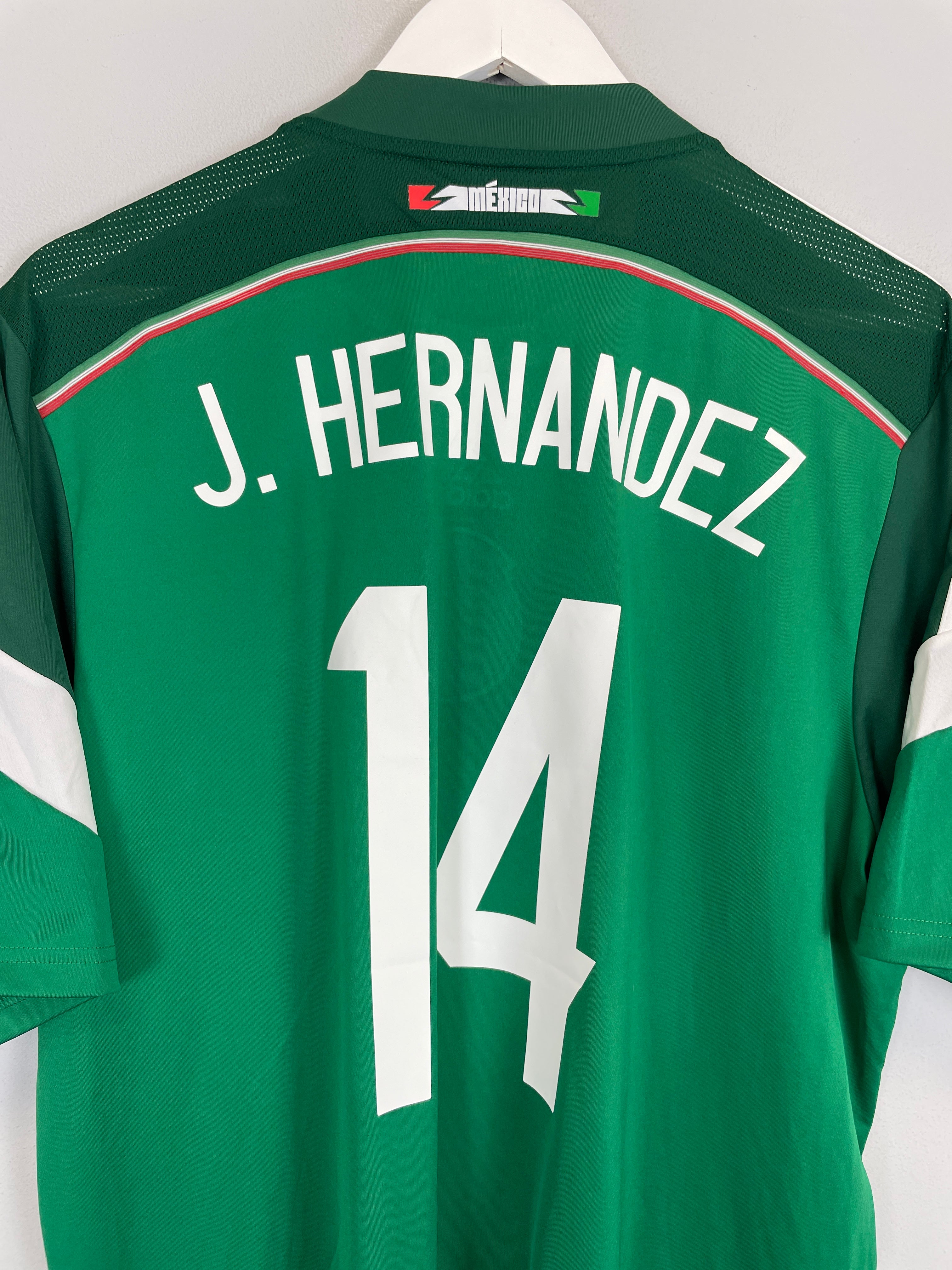Shop 2014 MEXICO J.HERNANDEZ #14 HOME SHIRT (XL) ADIDAS, classic football shirts, vintage football shirts & retro soccer jerseys at Cult Kits