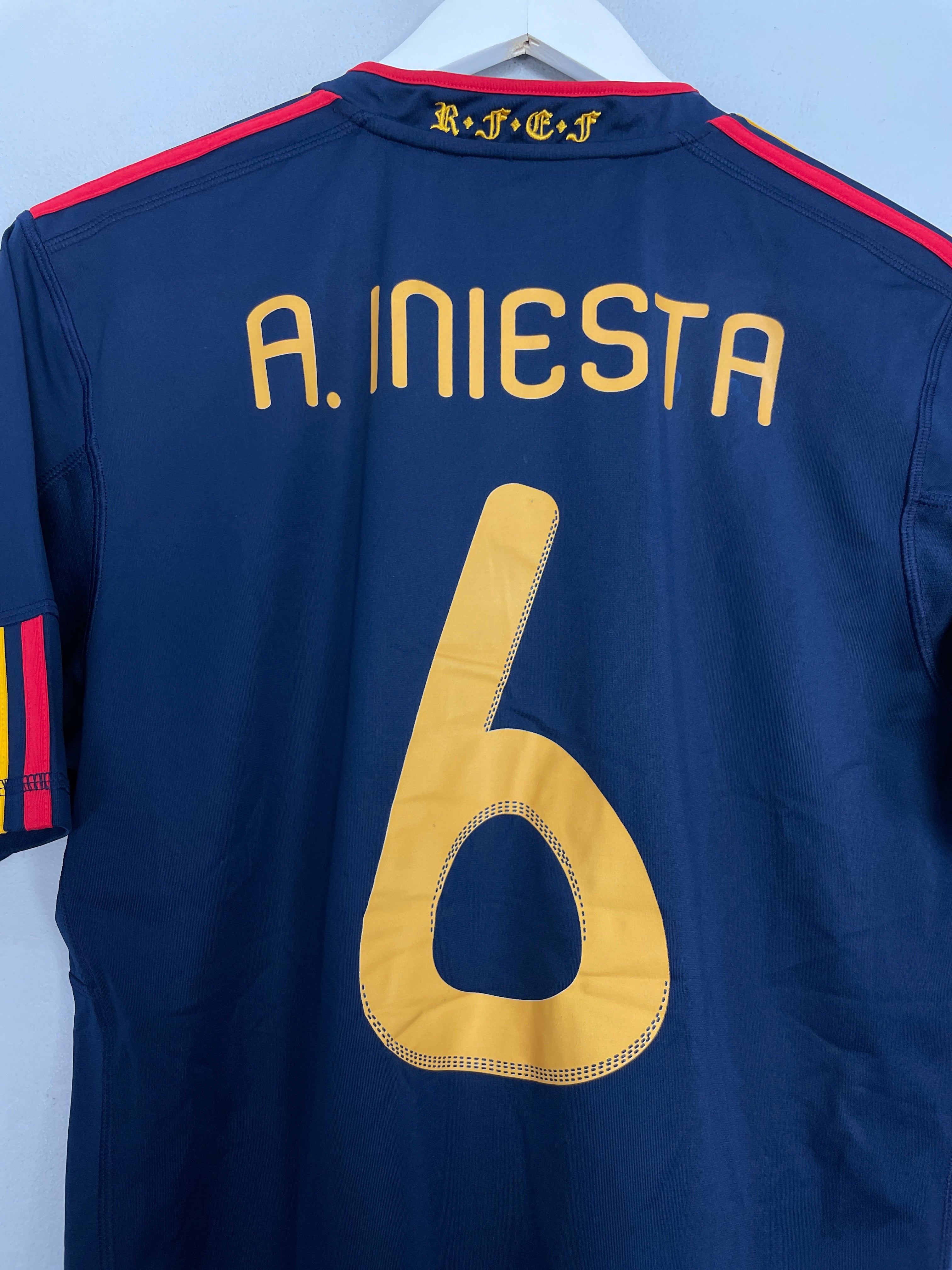 Shop 2010/11 SPAIN INIESTA #6 AWAY SHIRT (M) ADIDAS, classic football shirts, vintage football shirts & retro soccer jerseys at Cult Kits