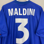 Shop 1998/99 ITALY MALDINI #3 HOME SHIRT (XXL) KAPPA, classic football shirts, vintage football shirts & retro soccer jerseys at Cult Kits
