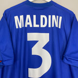 Shop 1998/99 ITALY MALDINI #3 HOME SHIRT (XXL) KAPPA, classic football shirts, vintage football shirts & retro soccer jerseys at Cult Kits