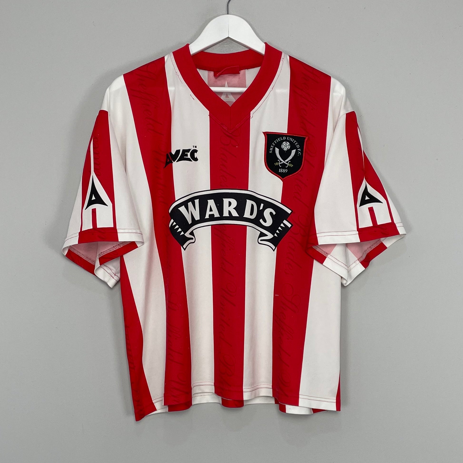 Shop 1996/97 SHEFFIELD UNITED HOME SHIRT (L) AVEC, classic football shirts, vintage football shirts & retro soccer jerseys at Cult Kits