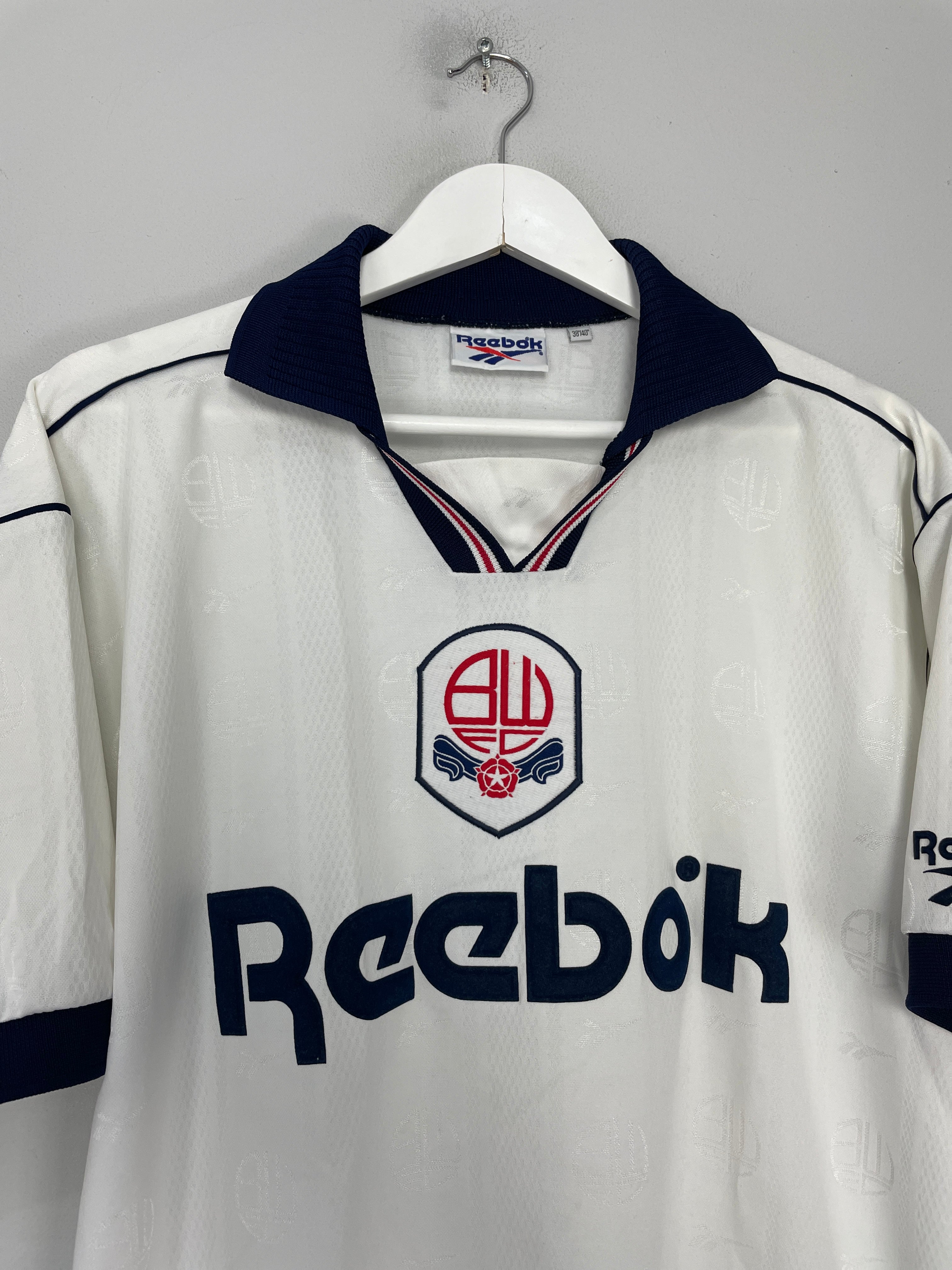 Shop 1995/97 BOLTON WANDERERS HOME SHIRT (M) REEBOK, classic football shirts, vintage football shirts & retro soccer jerseys at Cult Kits