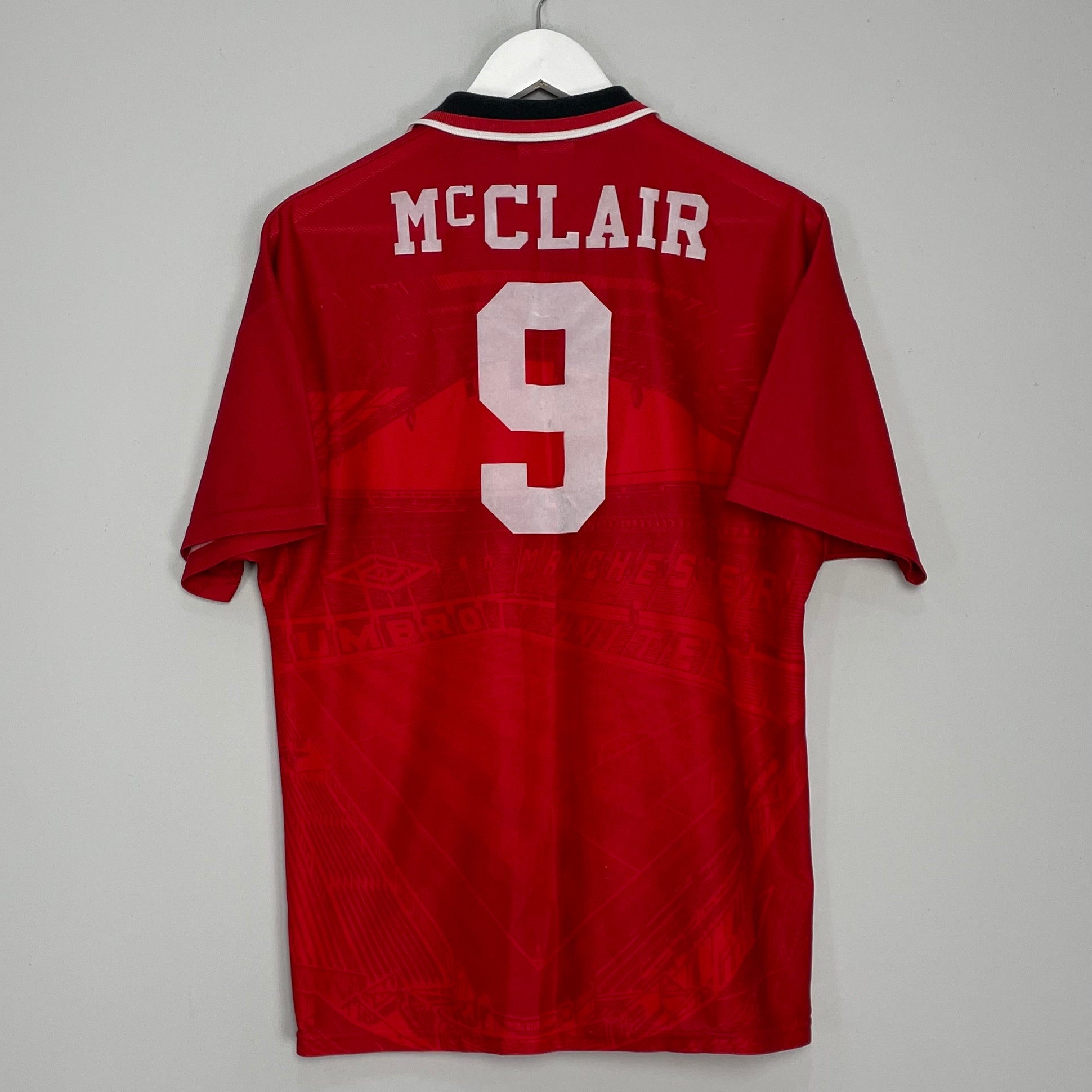 Shop 1994/96 MANCHESTER UNITED MCCLAIR #9 HOME SHIRT (M) UMBRO, classic football shirts, vintage football shirts & retro soccer jerseys at Cult Kits