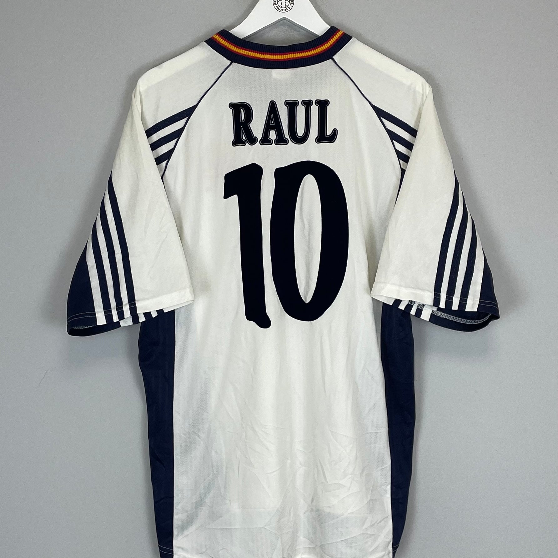 Shop 1998/99 SPAIN RAUL #10 AWAY SHIRT (L) ADIDAS, classic football shirts, vintage football shirts & retro soccer jerseys at Cult Kits