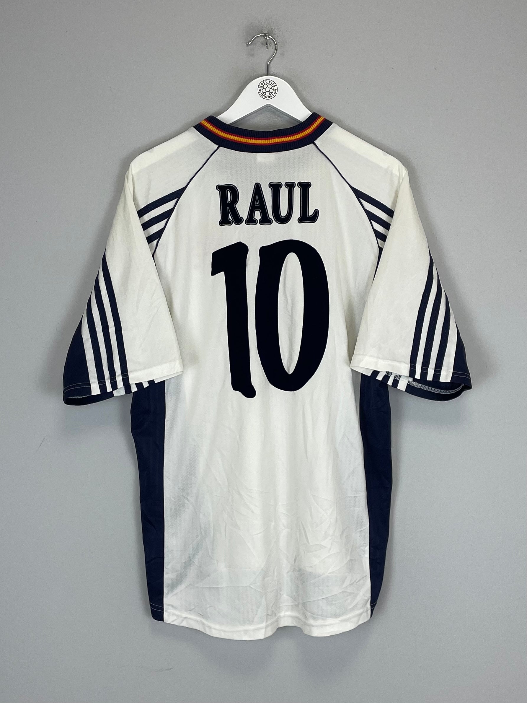 Shop 1998/99 SPAIN RAUL #10 AWAY SHIRT (L) ADIDAS, classic football shirts, vintage football shirts & retro soccer jerseys at Cult Kits