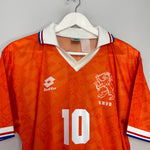 Shop 1994 NETHERLANDS BERGKAMP #10 HOME SHIRT (M) LOTTO, classic football shirts, vintage football shirts & retro soccer jerseys at Cult Kits
