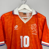 Shop 1994 NETHERLANDS BERGKAMP #10 HOME SHIRT (M) LOTTO, classic football shirts, vintage football shirts & retro soccer jerseys at Cult Kits