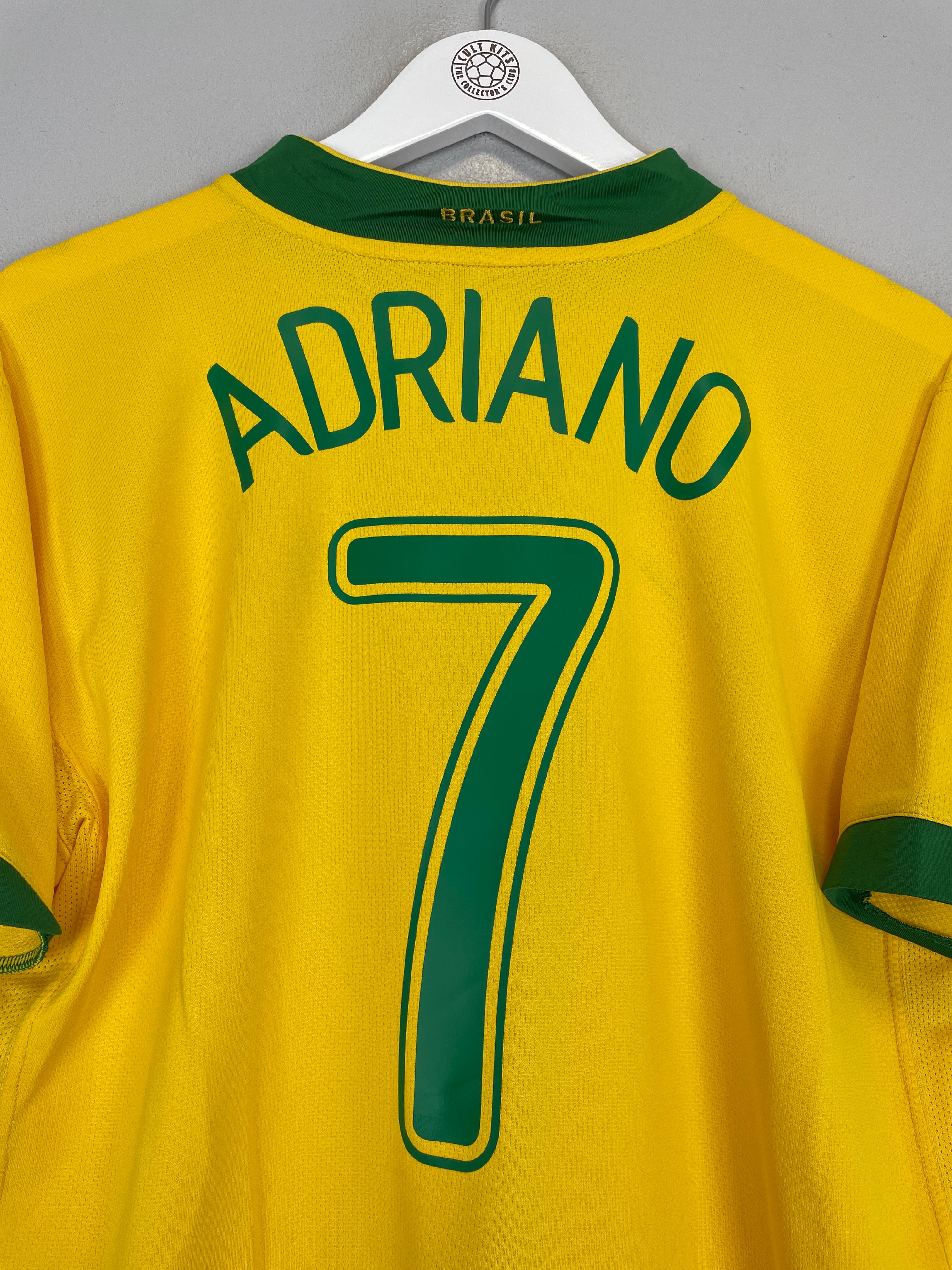 Shop 2006/08 BRAZIL ADRIANO #7 HOME SHIRT (L) NIKE, classic football shirts, vintage football shirts & retro soccer jerseys at Cult Kits