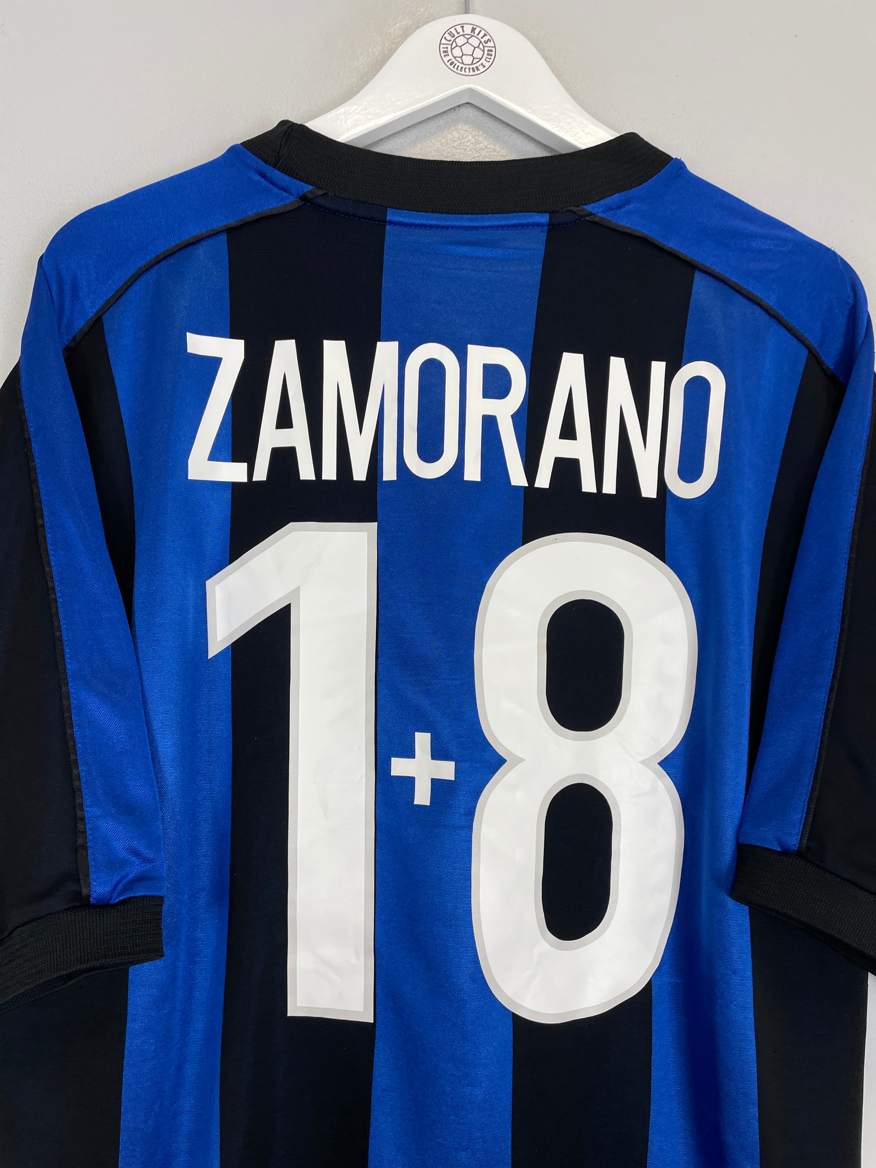 Shop 1999/00 INTER MILAN ZAMORANO #1+8 HOME SHIRT (L) NIKE, classic football shirts, vintage football shirts & retro soccer jerseys at Cult Kits