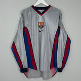 Shop 1998/01 BARCELONA #3 *PLAYER ISSUE* L/S AWAY SHIRT (XL) NIKE, classic football shirts, vintage football shirts & retro soccer jerseys at Cult Kits