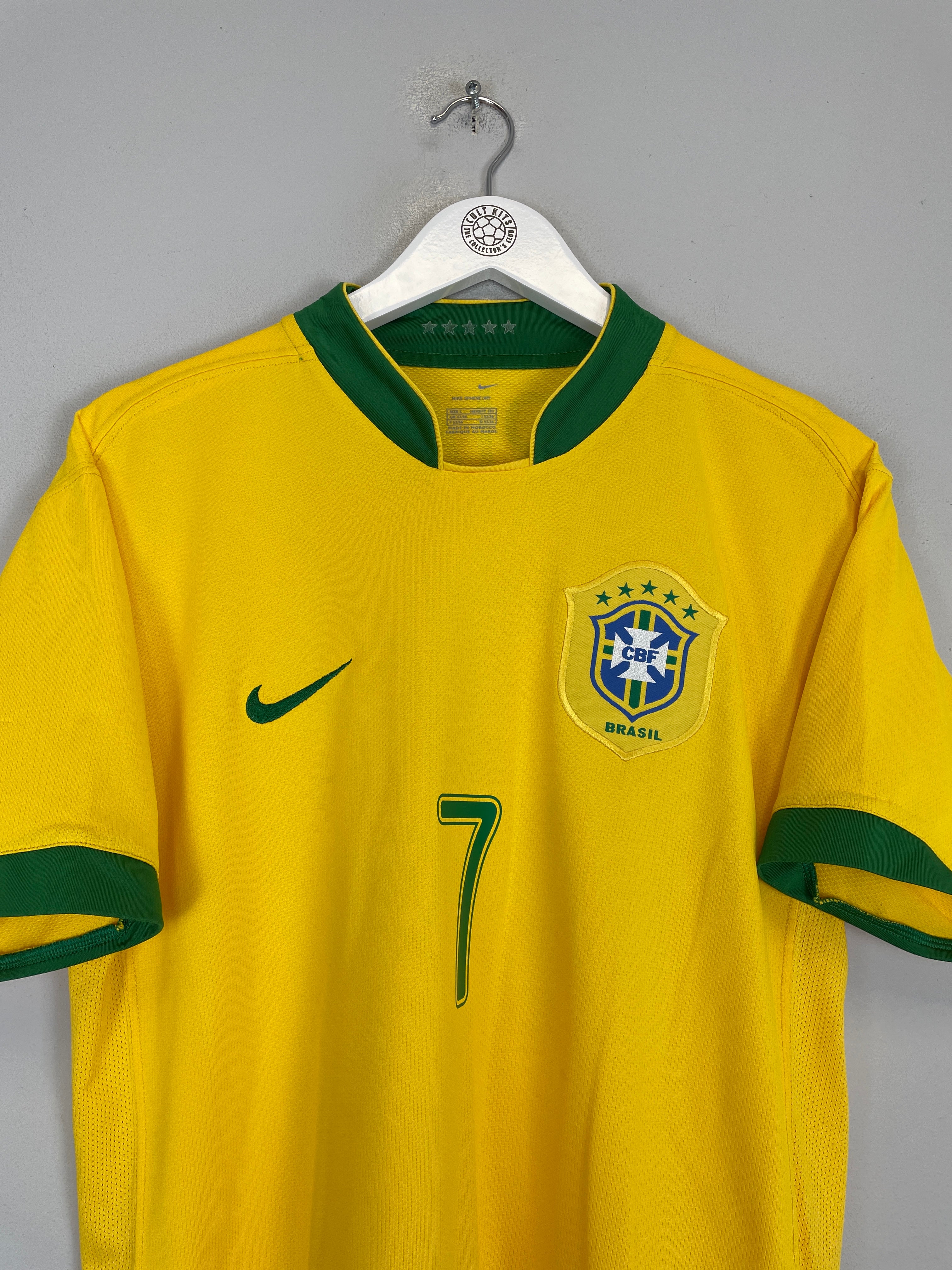 Shop 2006/08 BRAZIL ADRIANO #7 HOME SHIRT (L) NIKE, classic football shirts, vintage football shirts & retro soccer jerseys at Cult Kits