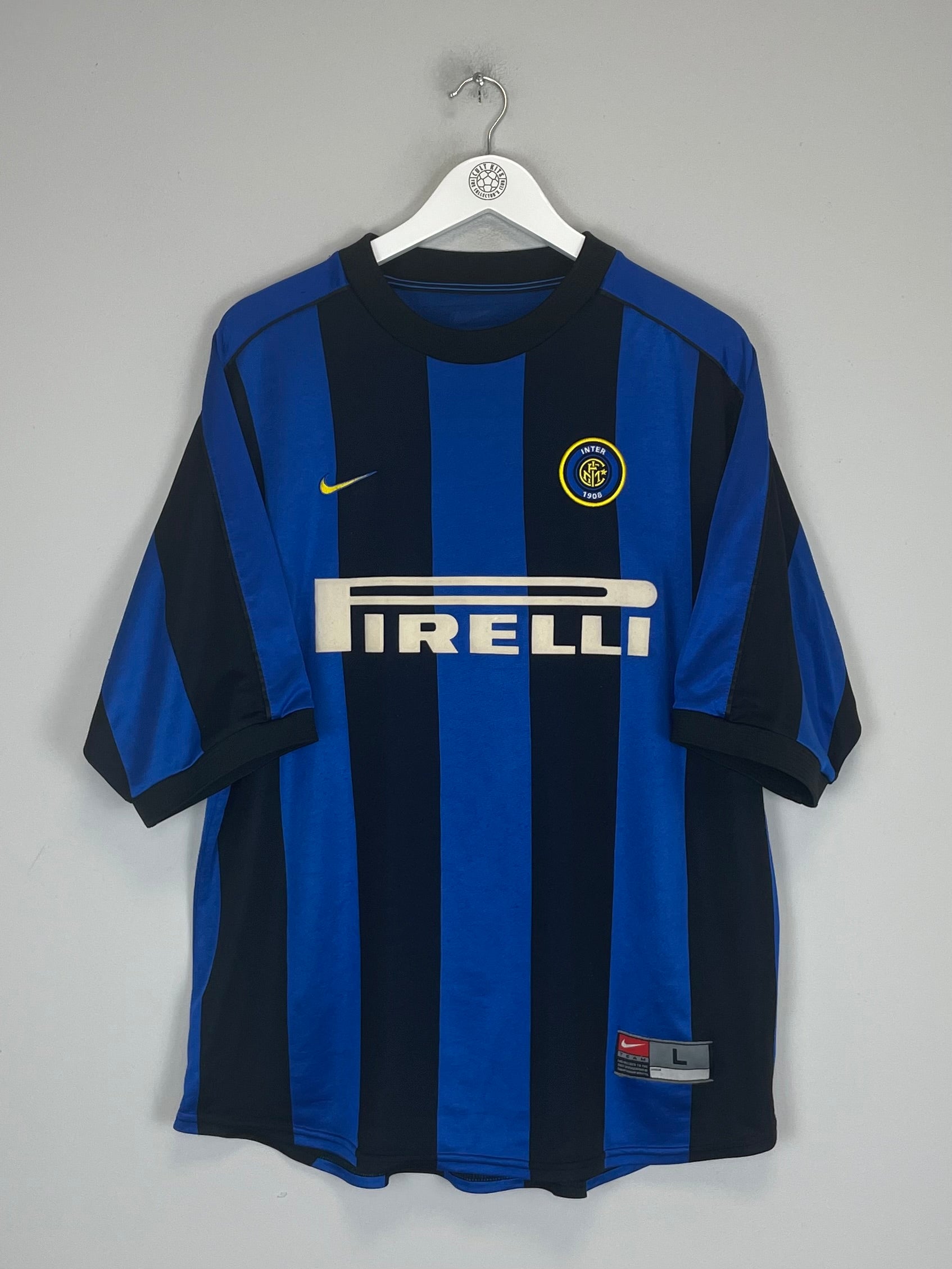 Shop 1999/00 INTER MILAN ZAMORANO #1+8 HOME SHIRT (L) NIKE, classic football shirts, vintage football shirts & retro soccer jerseys at Cult Kits