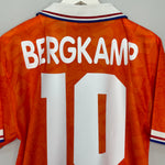 Shop 1994 NETHERLANDS BERGKAMP #10 HOME SHIRT (M) LOTTO, classic football shirts, vintage football shirts & retro soccer jerseys at Cult Kits