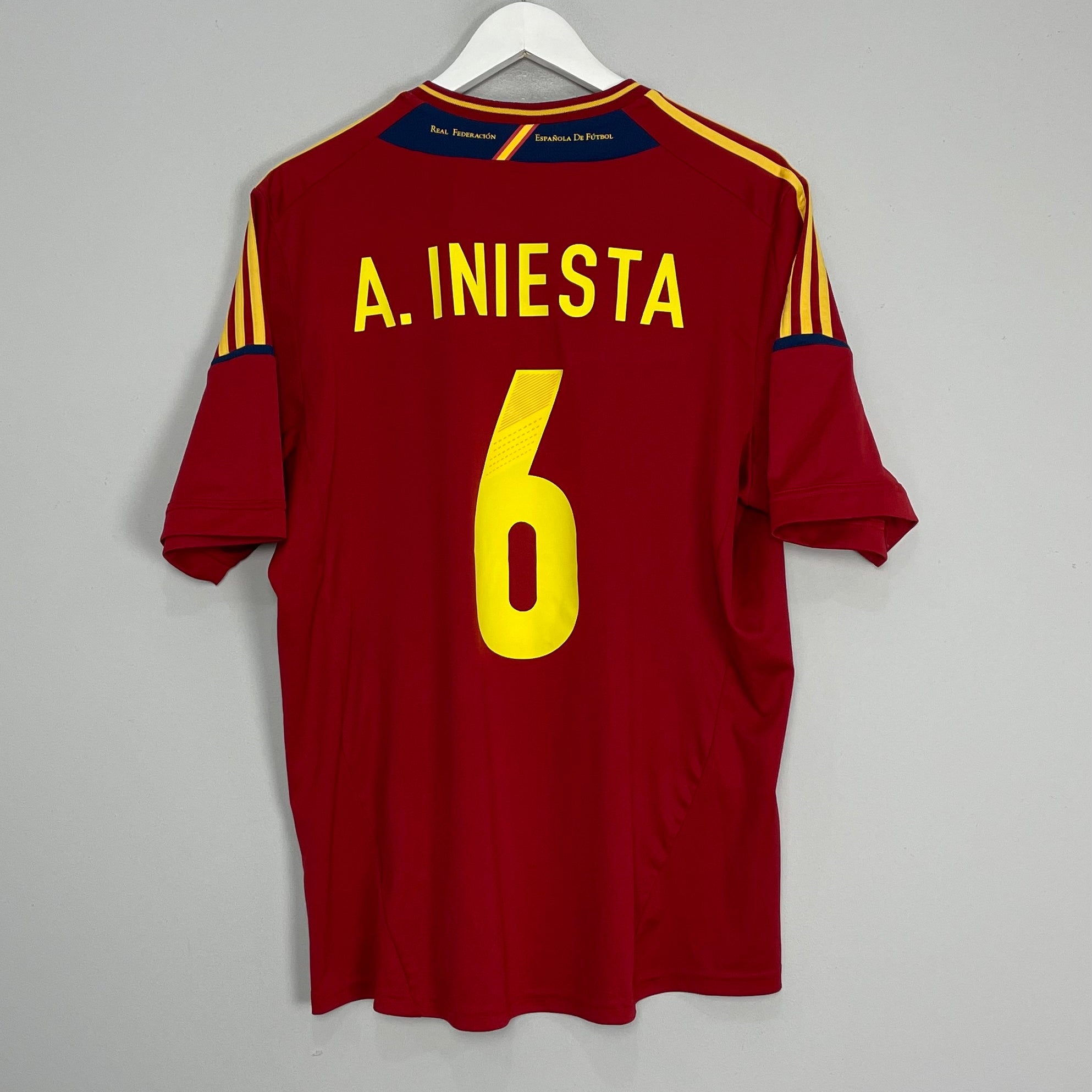 Shop 2011/12 SPAIN A.INIESTA #6 HOME SHIRT (XL) ADIDAS, classic football shirts, vintage football shirts & retro soccer jerseys at Cult Kits