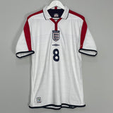 Shop 2003/05 ENGLAND #8 HOME SHIRT (L) UMBRO, classic football shirts, vintage football shirts & retro soccer jerseys at Cult Kits