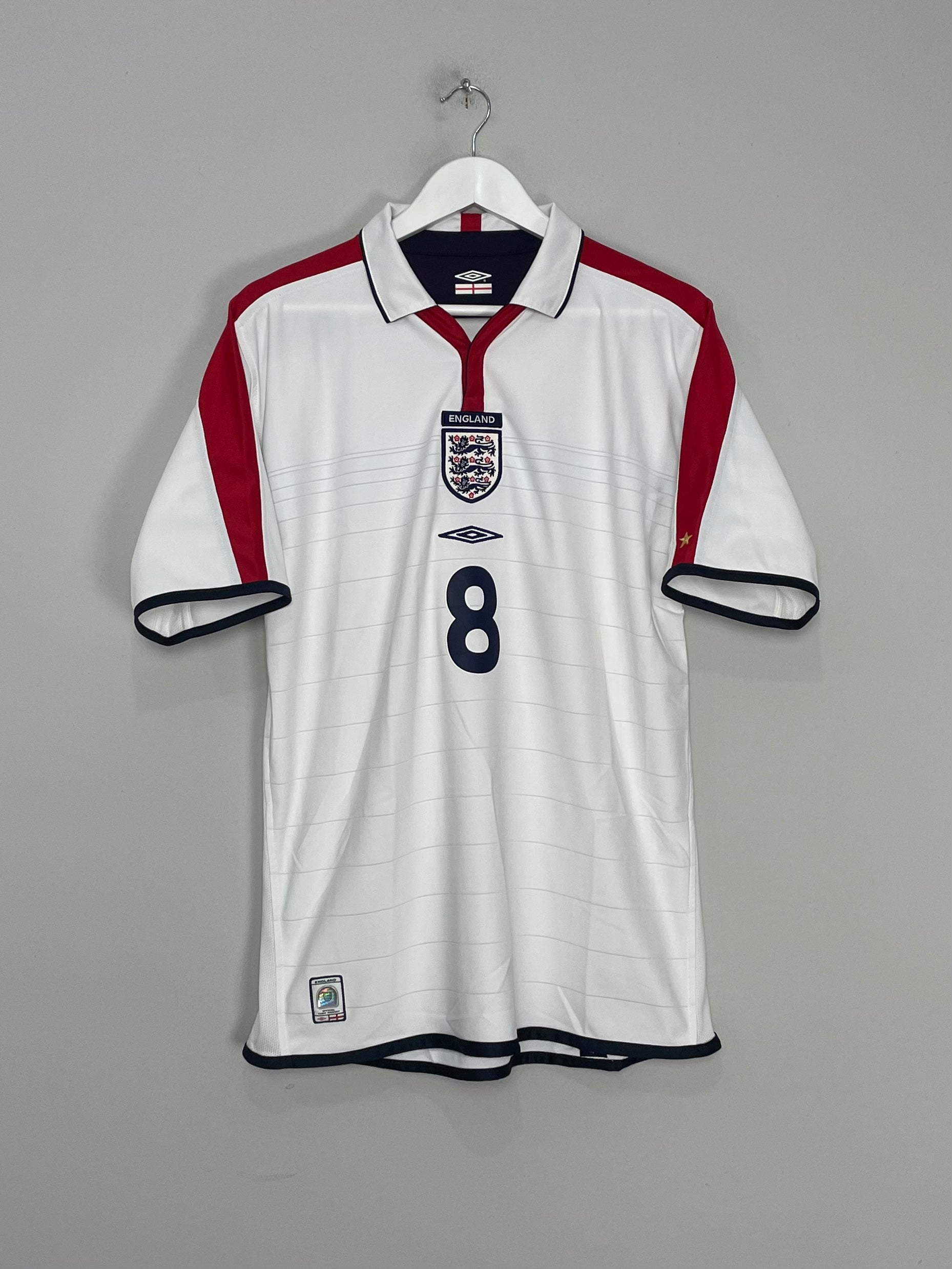 Shop 2003/05 ENGLAND #8 HOME SHIRT (L) UMBRO, classic football shirts, vintage football shirts & retro soccer jerseys at Cult Kits