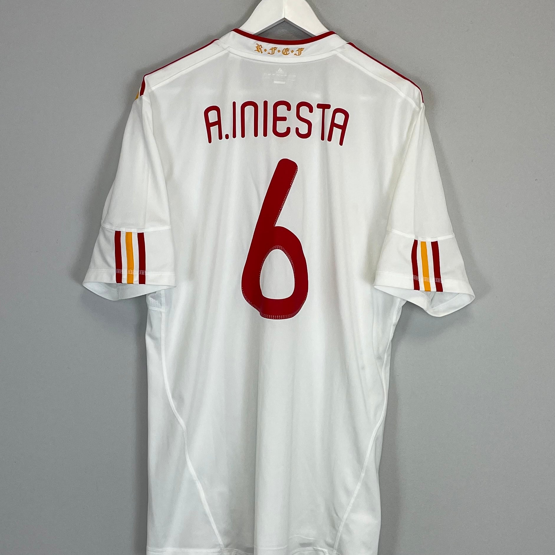 Shop 2011 SPAIN A.INIESTA #6 AWAY SHIRT (XL) ADIDAS, classic football shirts, vintage football shirts & retro soccer jerseys at Cult Kits
