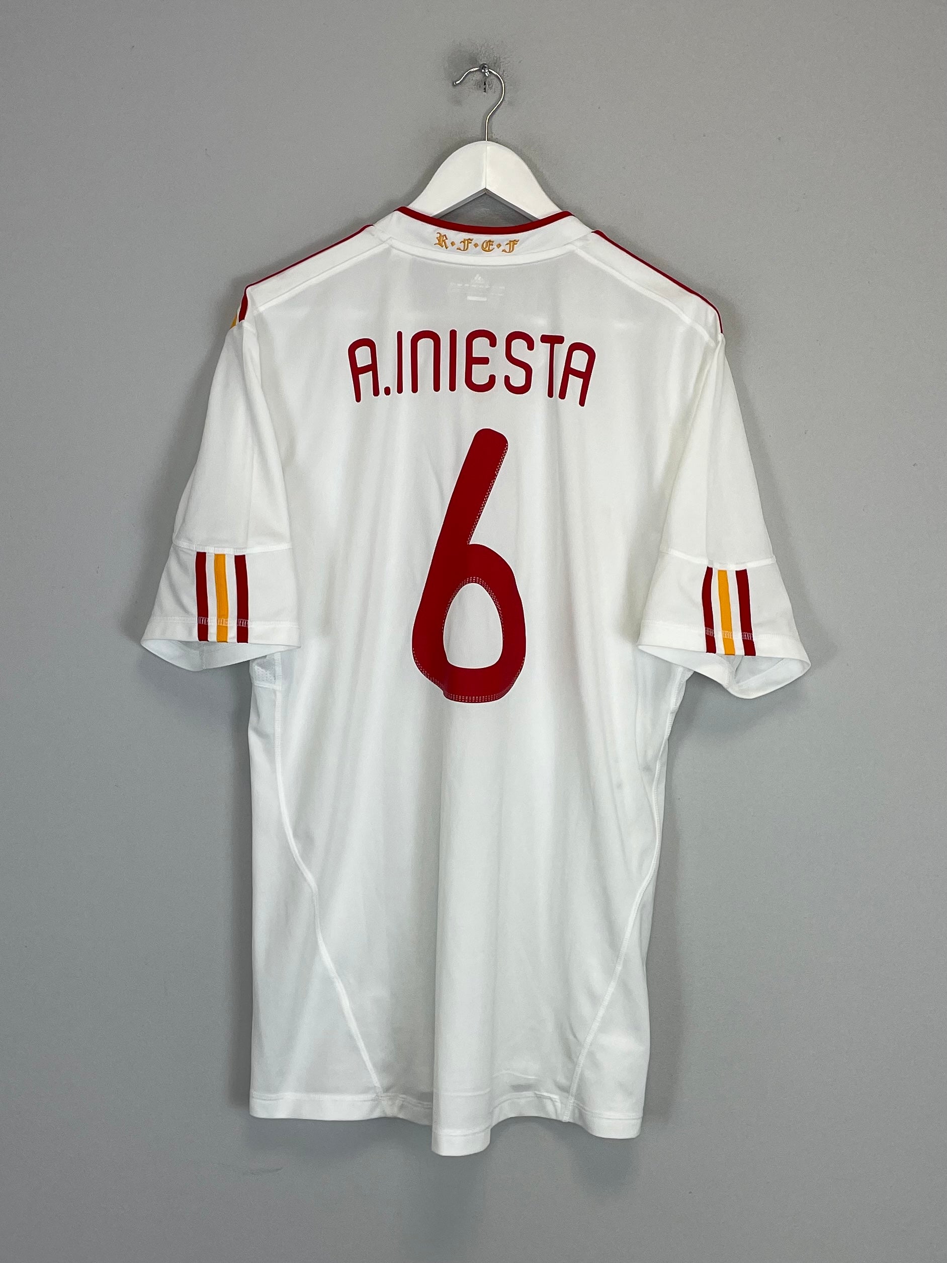 Shop 2011 SPAIN A.INIESTA #6 AWAY SHIRT (XL) ADIDAS, classic football shirts, vintage football shirts & retro soccer jerseys at Cult Kits