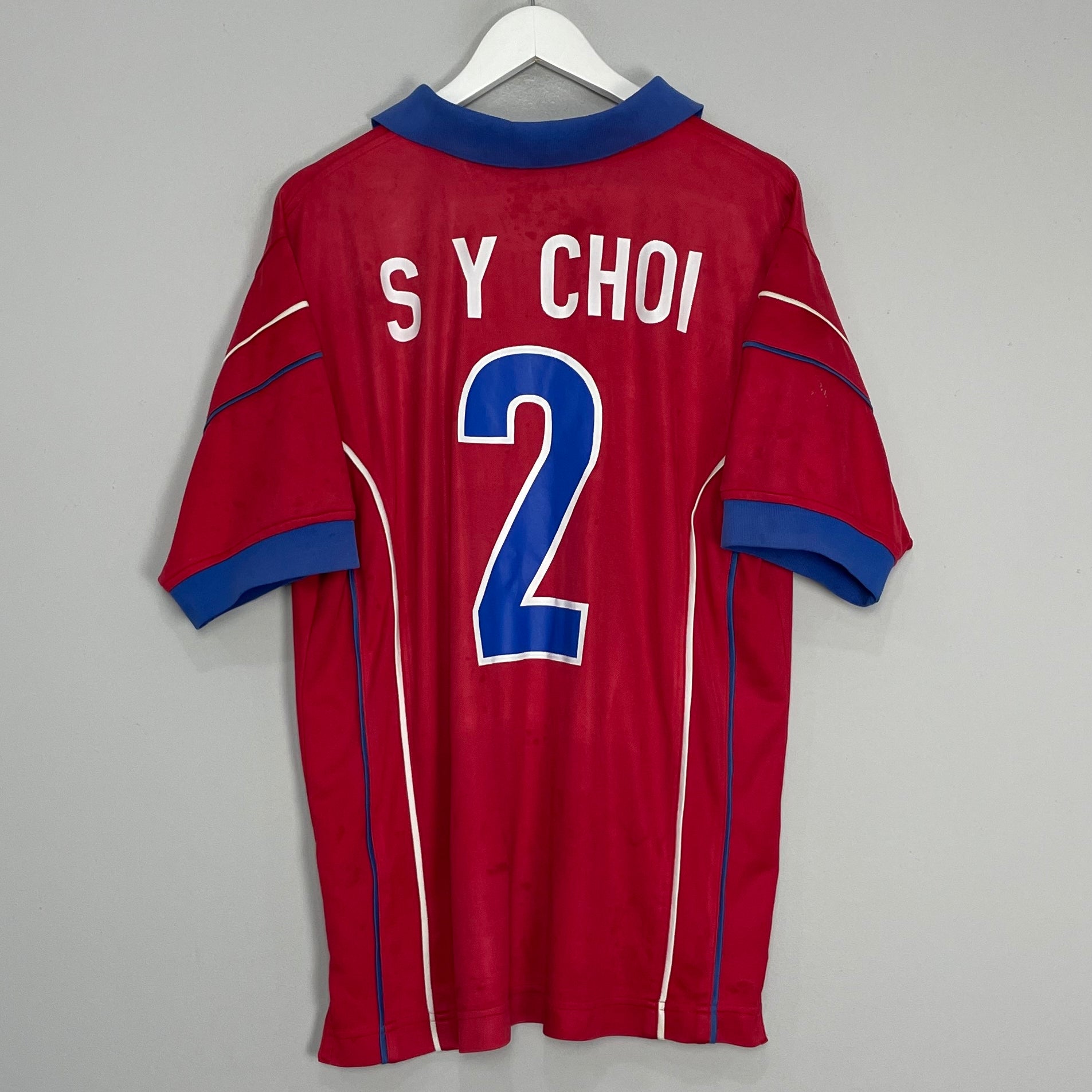 Shop 1998/01 SOUTH KOREA S Y CHOI #2 HOME SHIRT (L) NIKE, classic football shirts, vintage football shirts & retro soccer jerseys at Cult Kits
