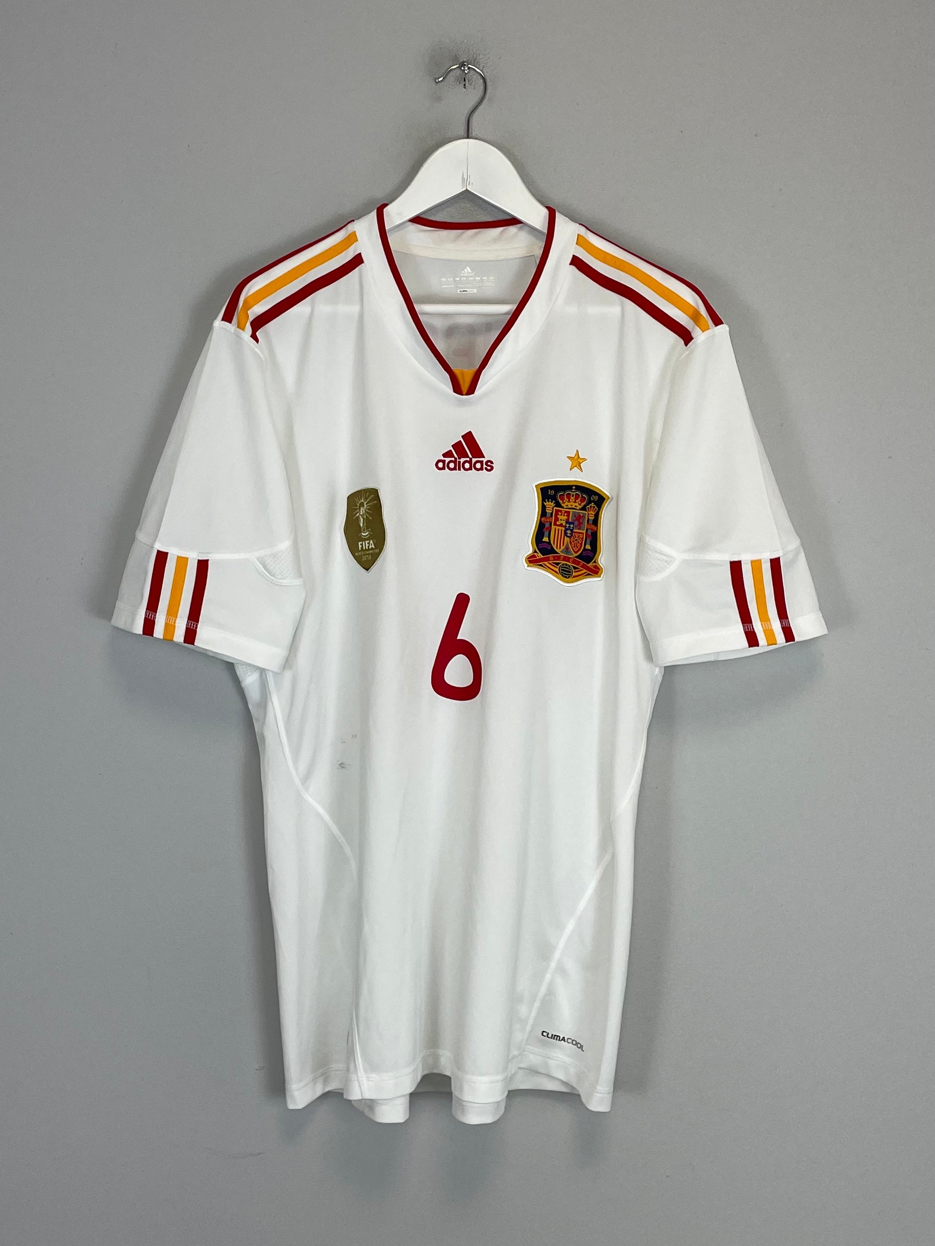 Shop 2011 SPAIN A.INIESTA #6 AWAY SHIRT (XL) ADIDAS, classic football shirts, vintage football shirts & retro soccer jerseys at Cult Kits