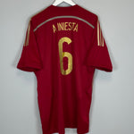 Shop 2013/15 SPAIN A.INIESTA #6 HOME SHIRT (XL) ADIDAS, classic football shirts, vintage football shirts & retro soccer jerseys at Cult Kits