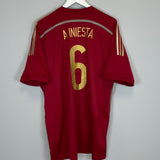Shop 2013/15 SPAIN A.INIESTA #6 HOME SHIRT (XL) ADIDAS, classic football shirts, vintage football shirts & retro soccer jerseys at Cult Kits
