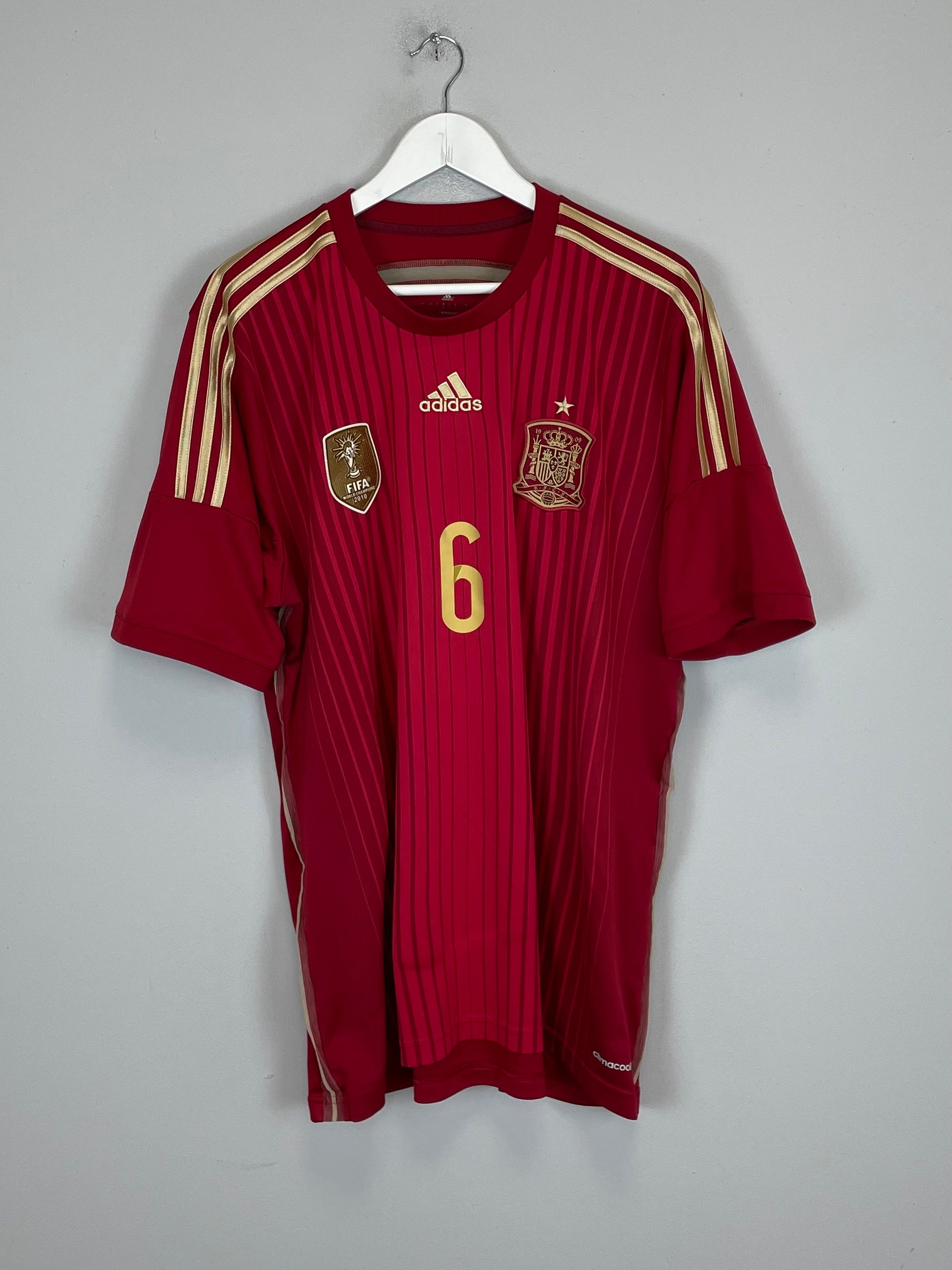 Shop 2013/15 SPAIN A.INIESTA #6 HOME SHIRT (XL) ADIDAS, classic football shirts, vintage football shirts & retro soccer jerseys at Cult Kits
