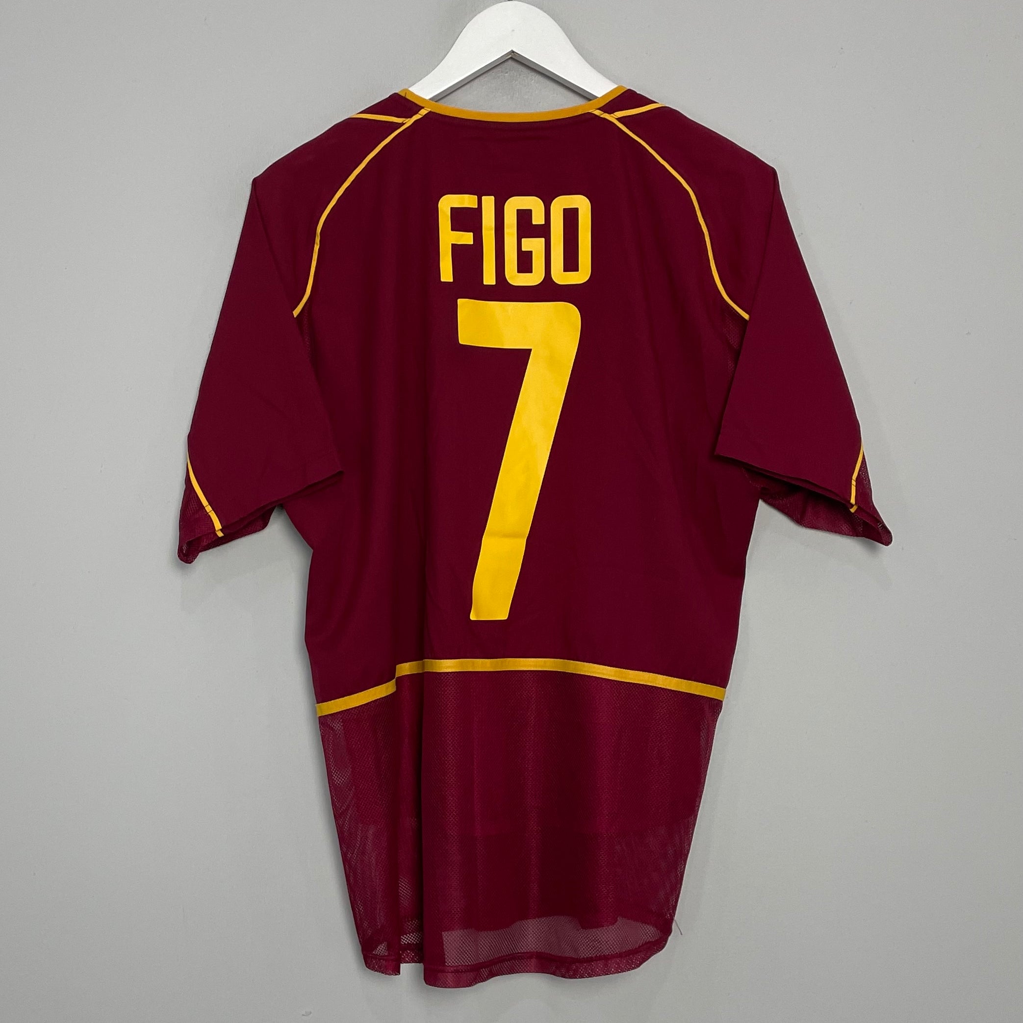 Shop 2002/04 PORTUGAL FIGO #7 *PLAYER ISSUE* HOME SHIRT (M) NIKE, classic football shirts, vintage football shirts & retro soccer jerseys at Cult Kits