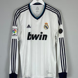 Shop 2012/13 REAL MADRID RONALDO #7 L/S HOME SHIRT (M) ADIDAS, classic football shirts, vintage football shirts & retro soccer jerseys at Cult Kits