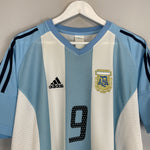 Shop 2002/04 ARGENTINA BATISTUTA #9 HOME SHIRT (L) ADIDAS, classic football shirts, vintage football shirts & retro soccer jerseys at Cult Kits