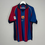 Shop 2001/02 BARCELONA HOME SHIRT (L) NIKE, classic football shirts, vintage football shirts & retro soccer jerseys at Cult Kits