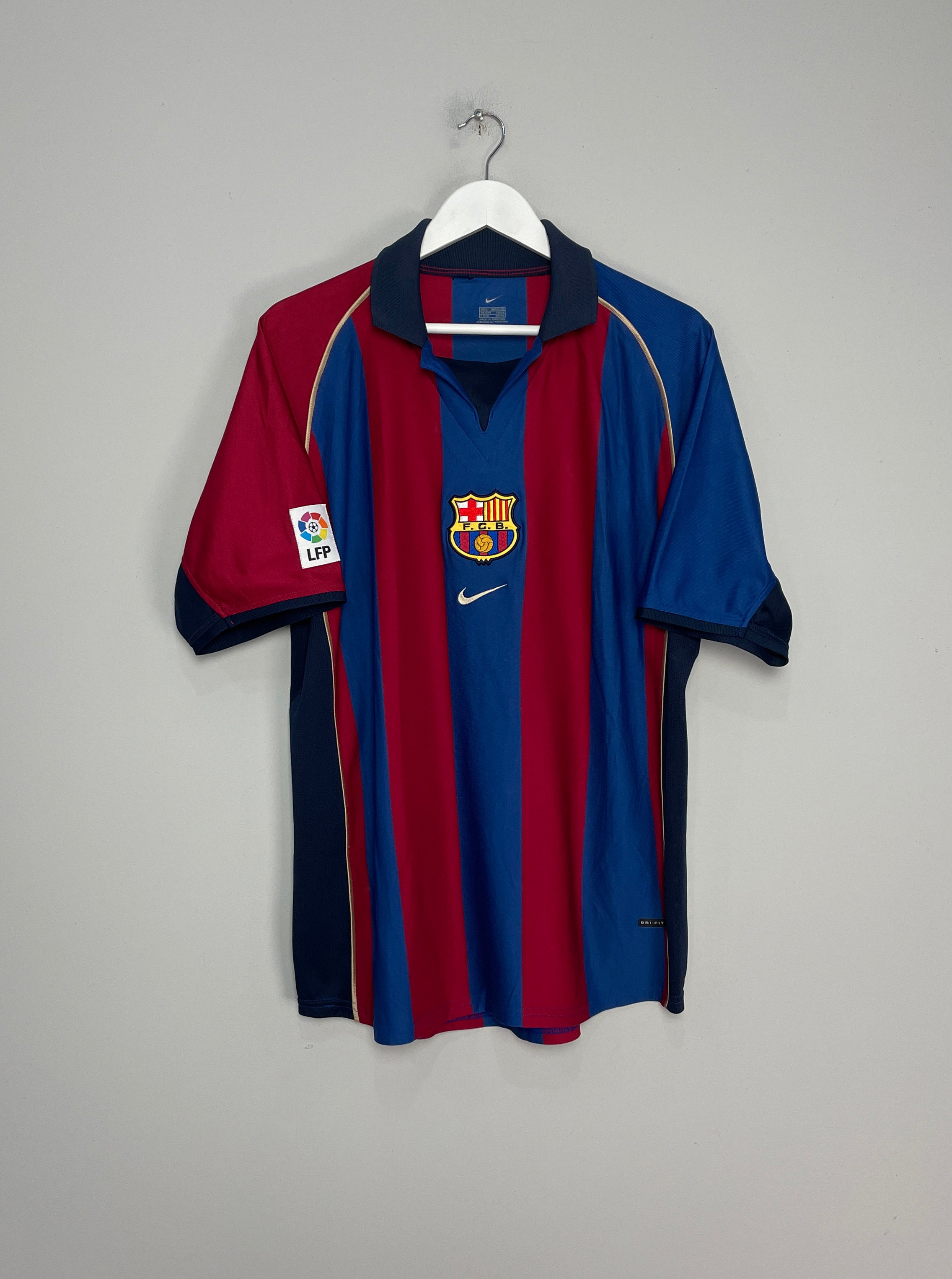 Shop 2001/02 BARCELONA HOME SHIRT (L) NIKE, classic football shirts, vintage football shirts & retro soccer jerseys at Cult Kits