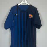 Shop 2004/05 BARCELONA RONALDINHO #10 AWAY SHIRT (XL) NIKE, classic football shirts, vintage football shirts & retro soccer jerseys at Cult Kits