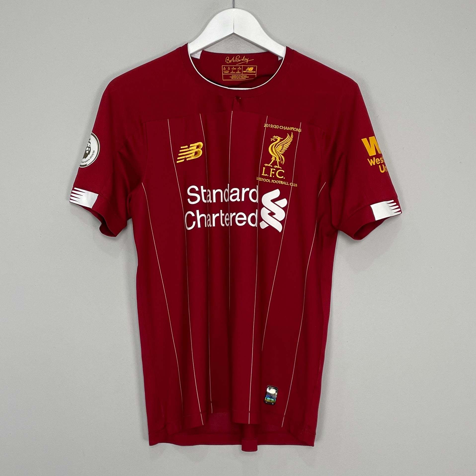 Shop 2019/20 LIVERPOOL CHAMPIONS #19 HOME SHIRT (S) NEW BALANCE, classic football shirts, vintage football shirts & retro soccer jerseys at Cult Kits