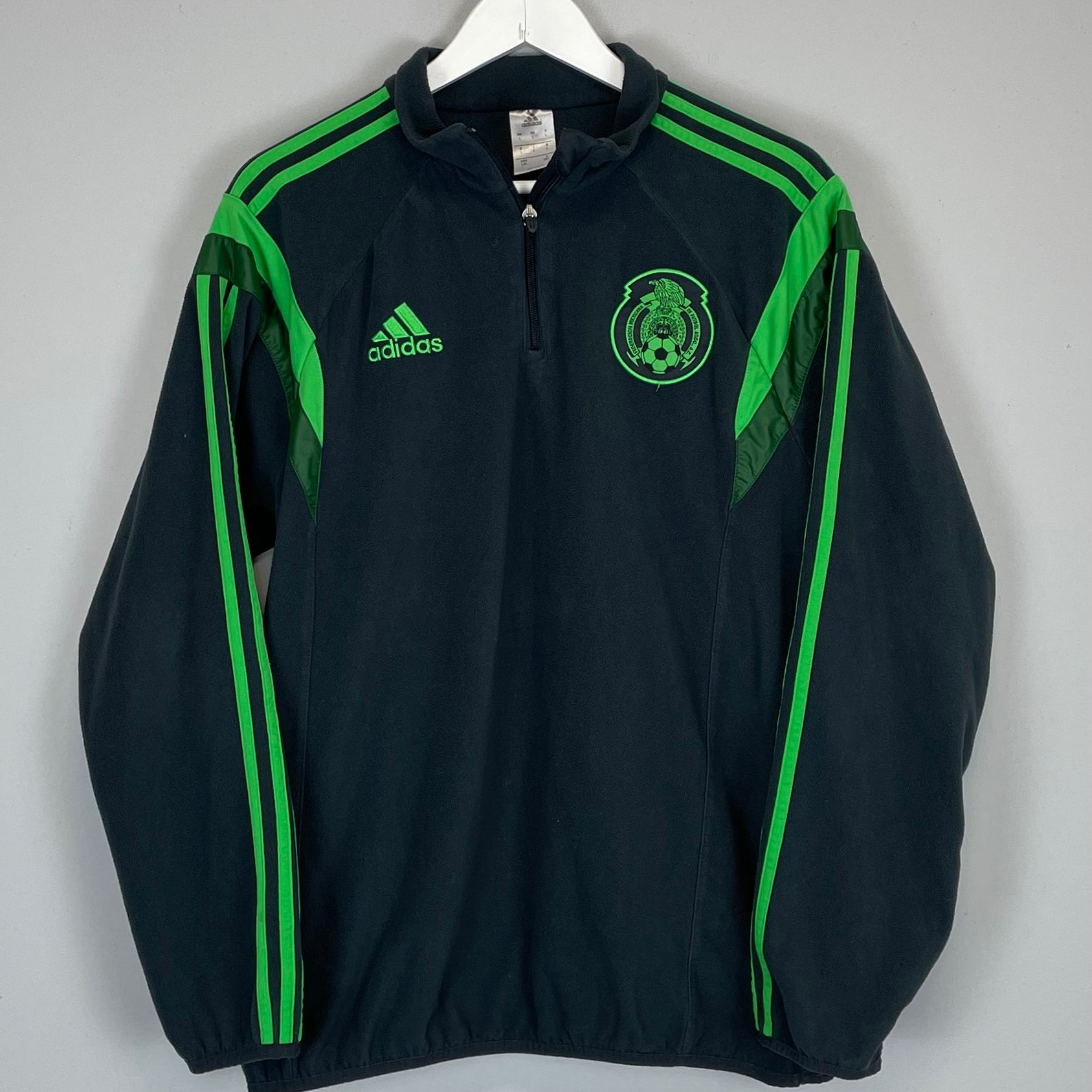 Shop 2014 MEXICO 1/4 ZIP FLEECE (L) ADIDAS, classic football shirts, vintage football shirts & retro soccer jerseys at Cult Kits
