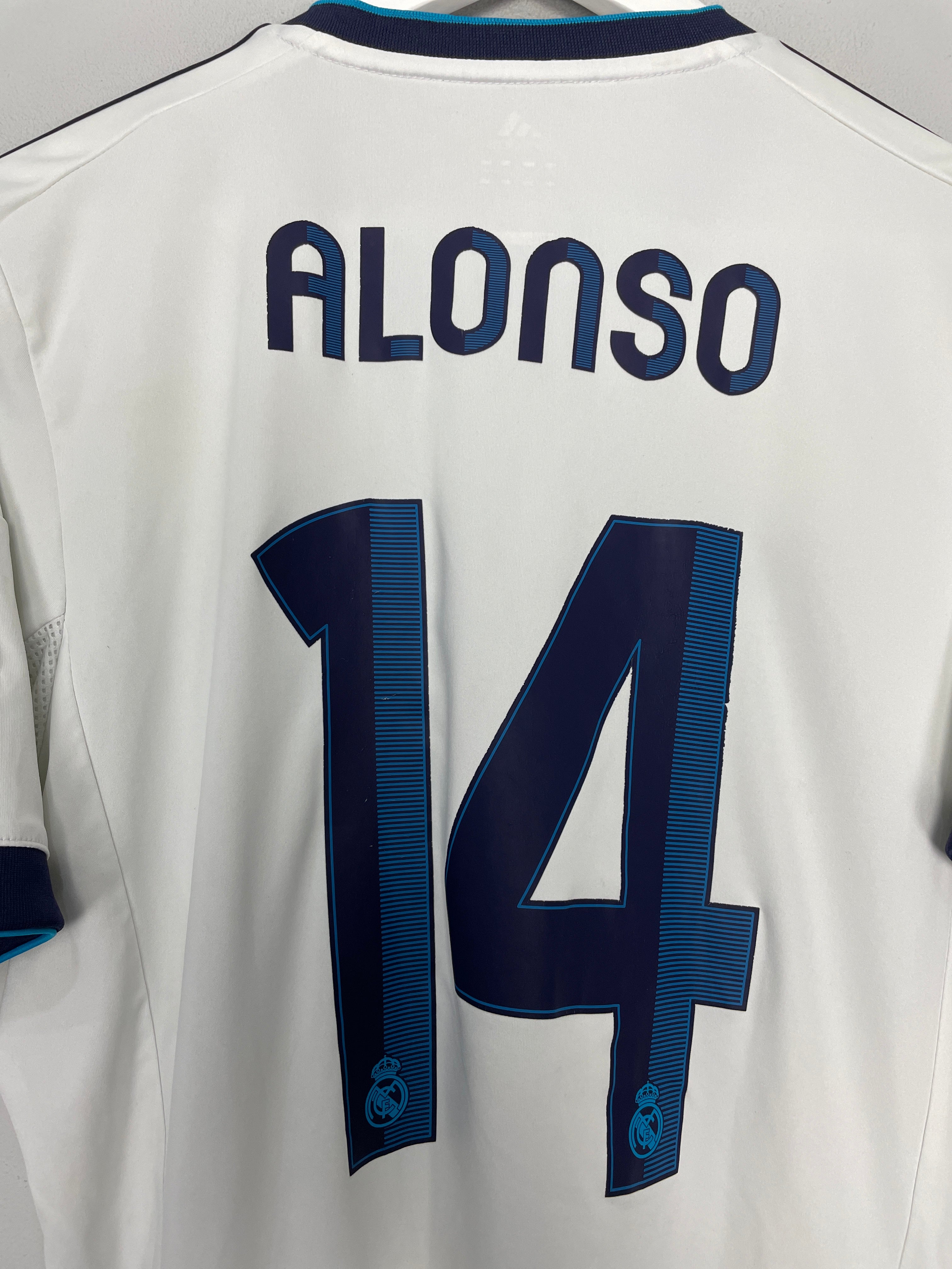 Shop 2012/13 REAL MADRID ALONSO #14 HOME SHIRT (M) ADIDAS, classic football shirts, vintage football shirts & retro soccer jerseys at Cult Kits