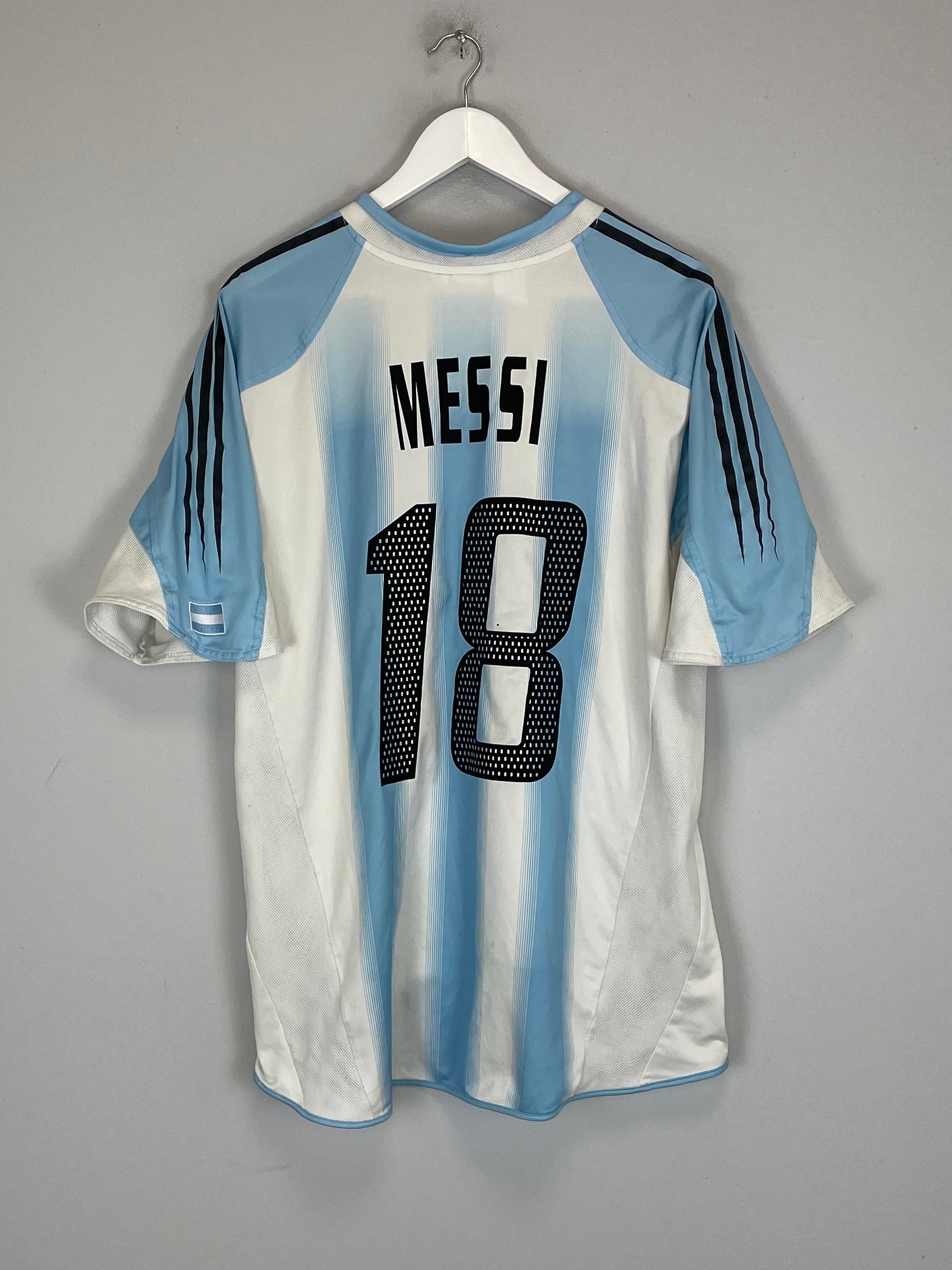 Shop 2004/05 ARGENTINA MESSI #18 HOME SHIRT (XL) ADIDAS, classic football shirts, vintage football shirts & retro soccer jerseys at Cult Kits